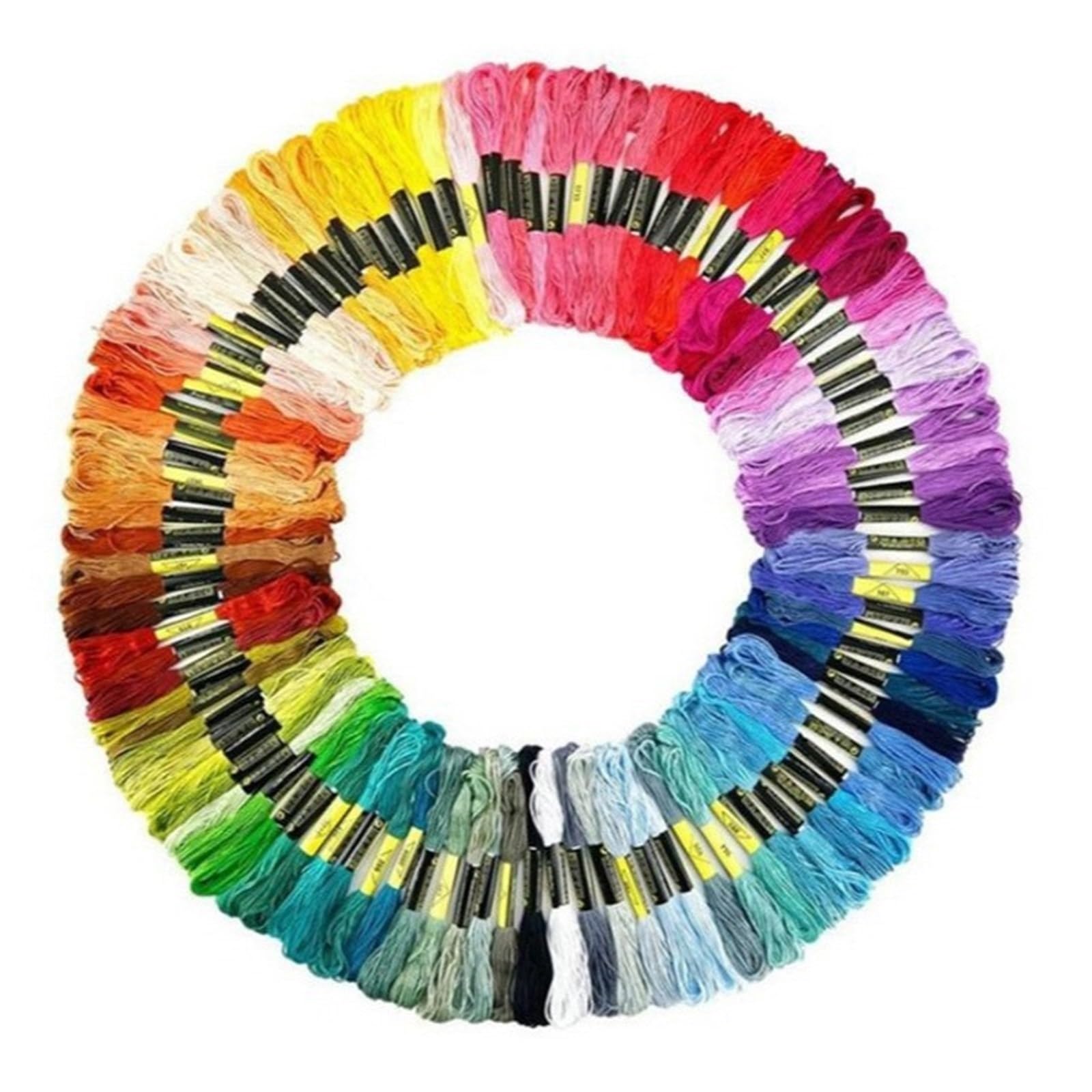 50/100/200 Stränge pro Packung, Stickgarn in Regenbogenfarben, Kreuzstichfäden, Baumwollgarn for Basteln von Armbändern Für Kreuzstich(200 Colors)