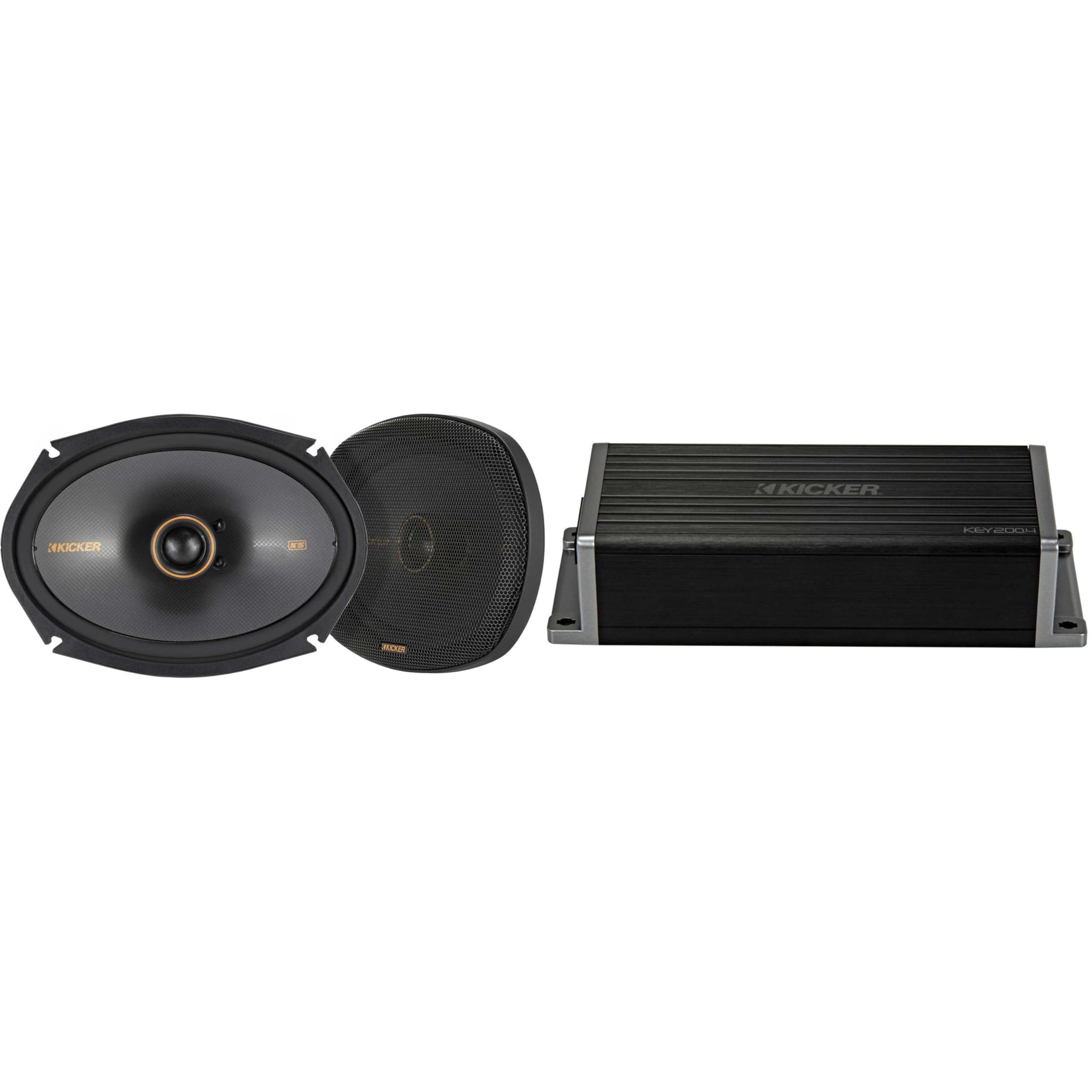 Kicker 47KEY2004 4-Channel DSP Smart Amp w/ 51KSC6904 6x9 Audio Upgrade Bundle