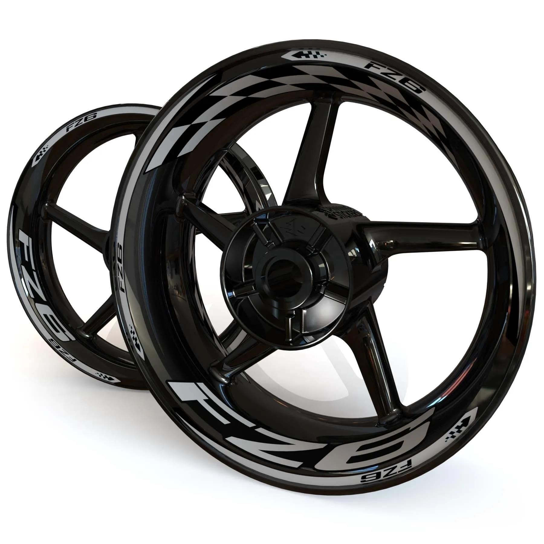 Reflektierende Aufkleber Für Vorder- Und Hinterräder, wasserdichte Motorradfelgenaufkleber, Streifenbandzubehör Für Fz6(Style 7)