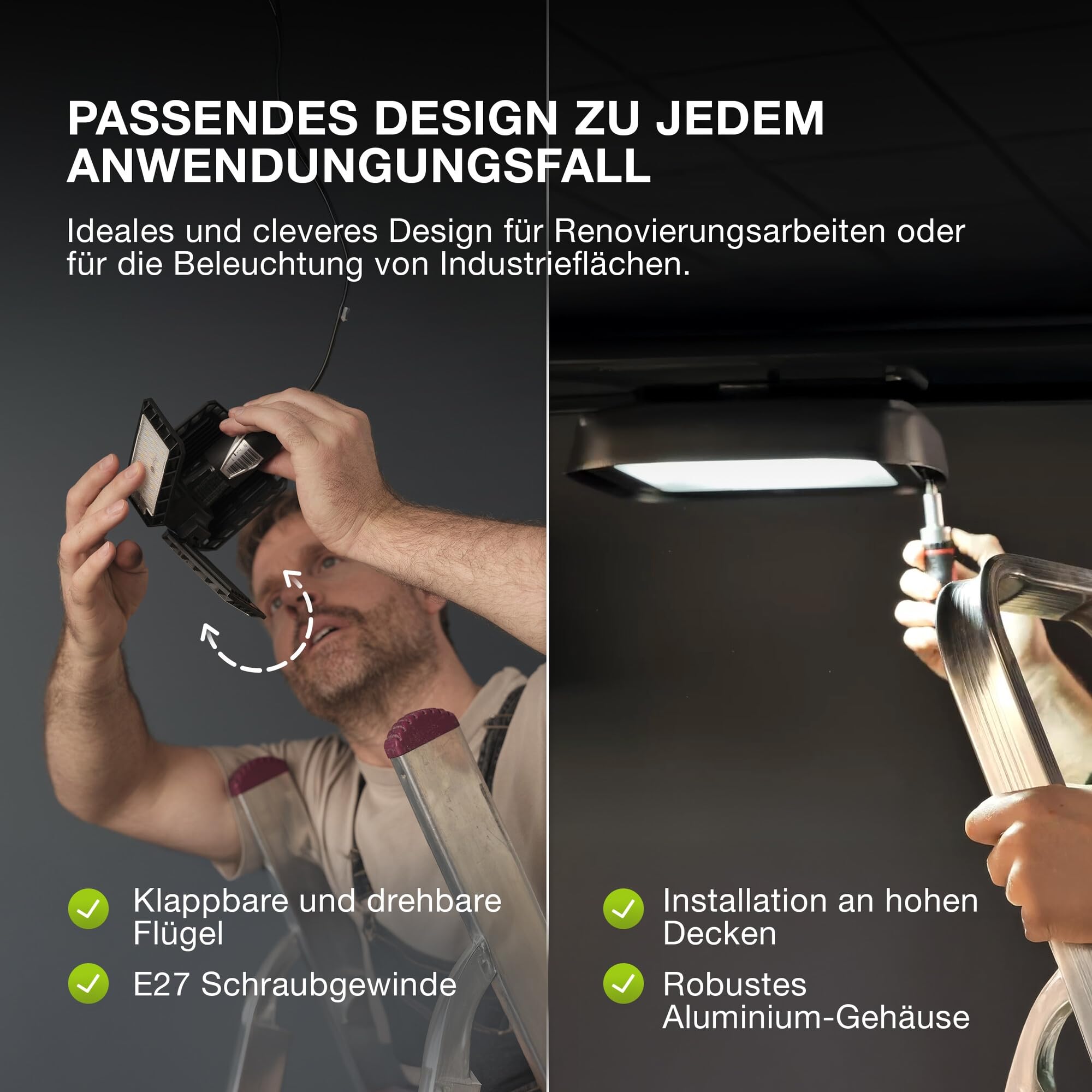 OSRAM Ampoule Highbay Ufo, noir, 80 W / 9300 lm, blanc lumière du jour 865, 6500 K, indice IP65, protection contre les jets d’eau et contre la pénétration de poussière (étanche à la poussière).