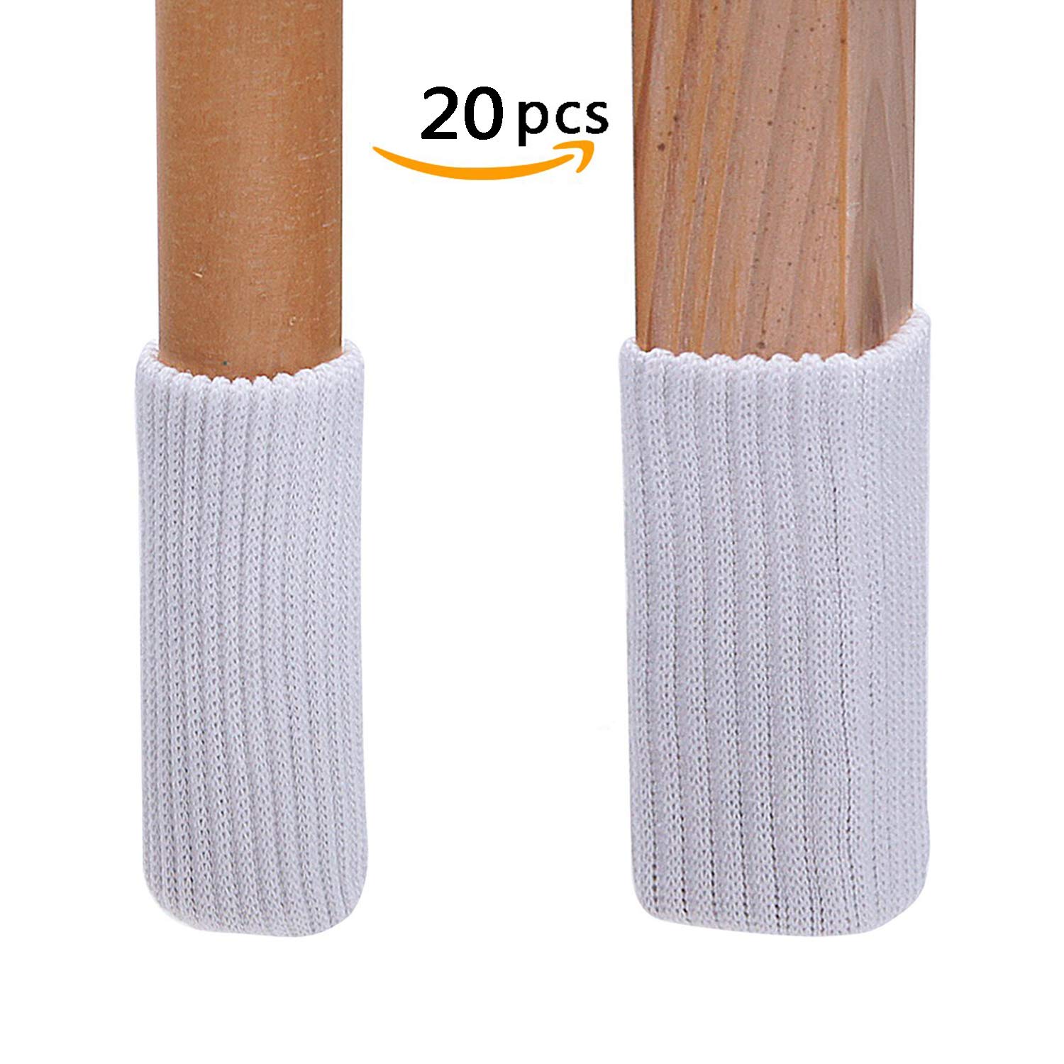 FRJHBS 24-Pack Chair Leg Socks - Non-Slip Stretchy Furniture Floor Protectors For Hardwood Floors (Fits 1"-2" Diameter)