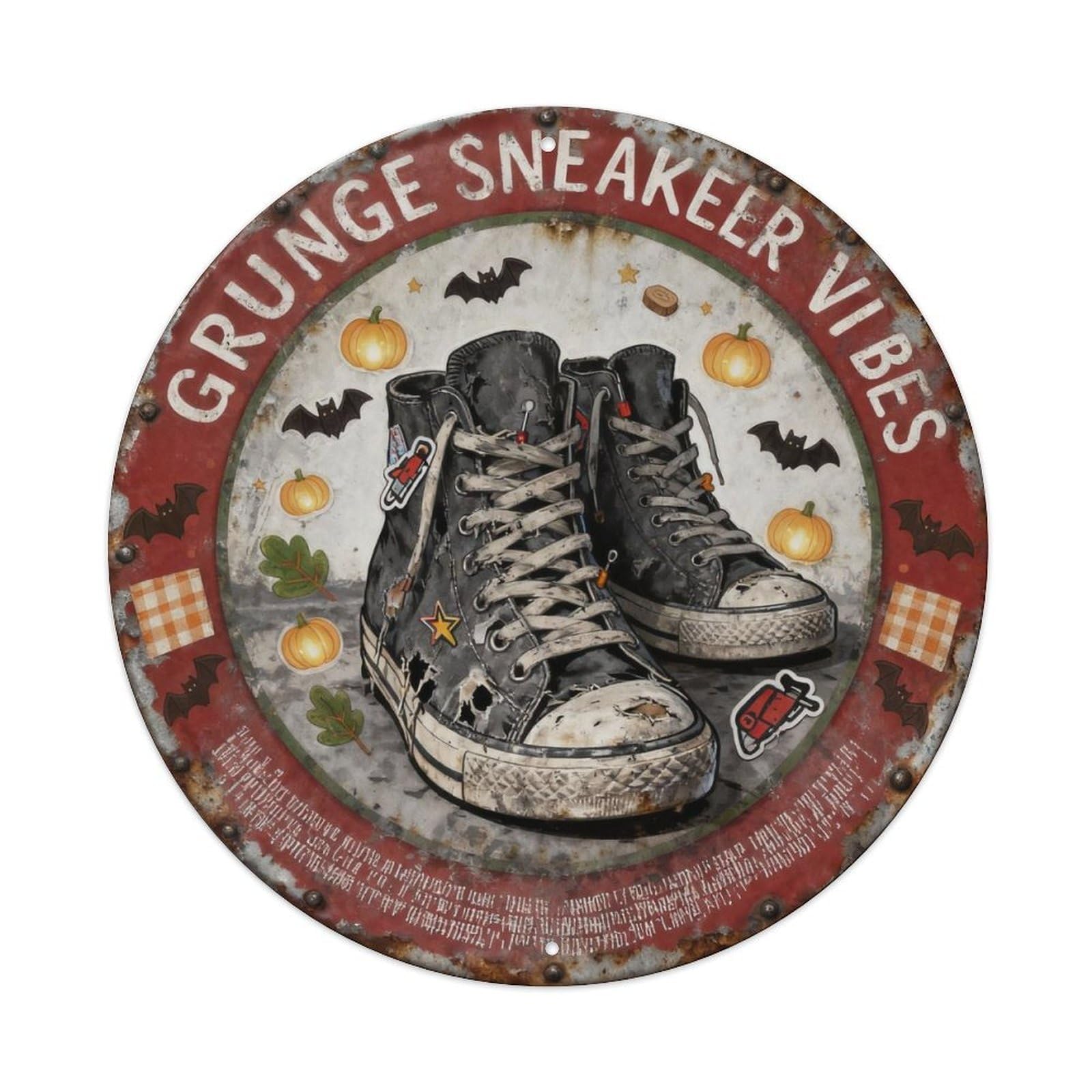 Grunge Sneaker Vibes Metal Tin Sign Plaque