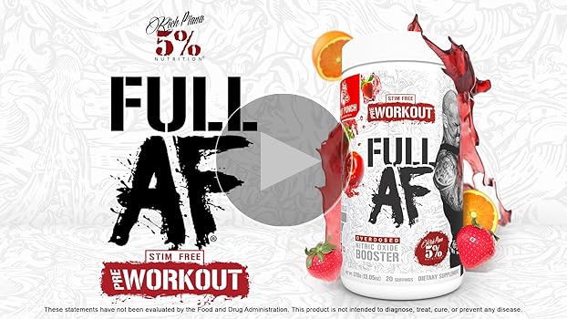 Amazon.com: 5% Nutrition FullAF Pre-Workout | Stim-Free with