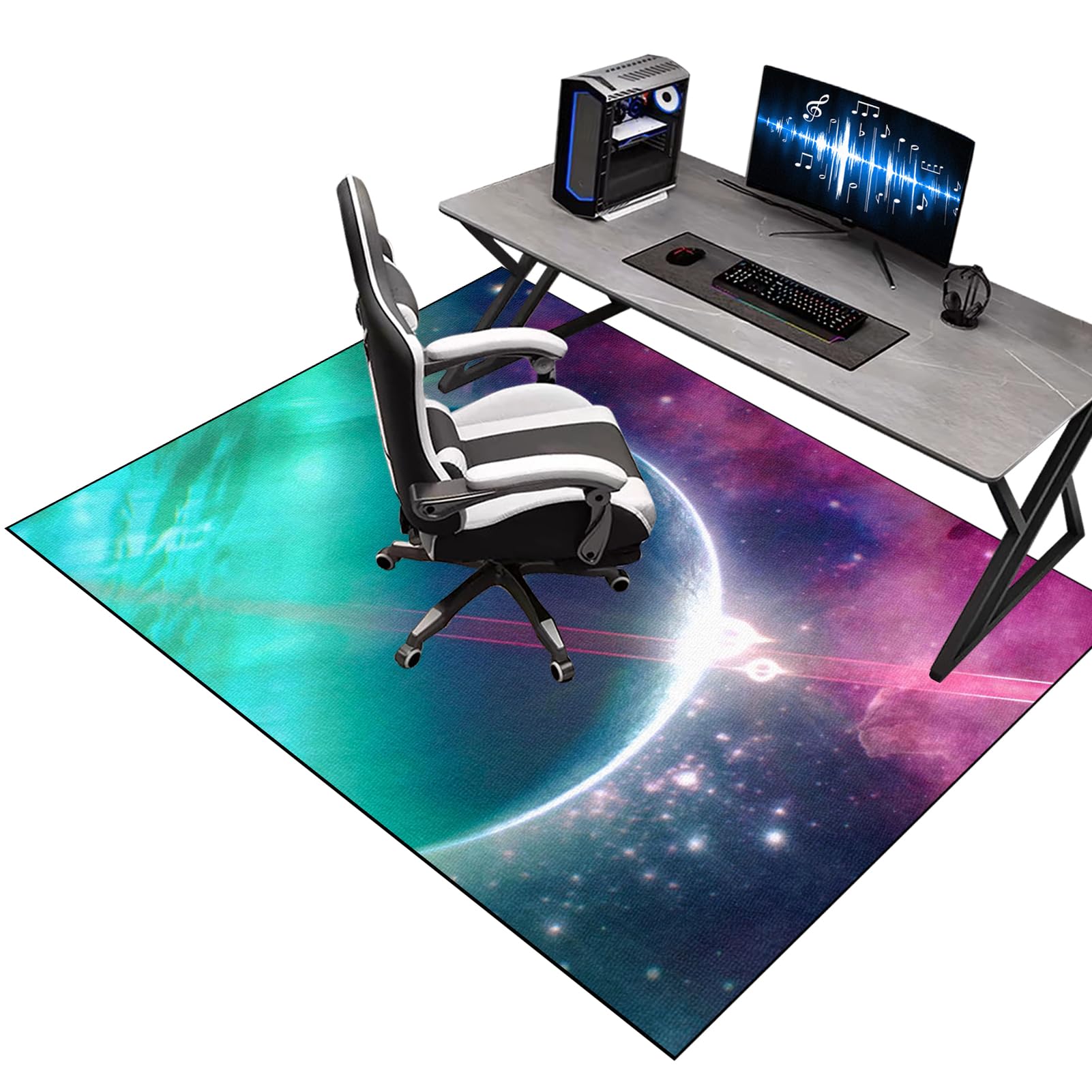 Office Gaming Chair Mat for Carpet, Office Chair Mats for Carpeted and Hardwood Floor, Heavy Duty Floor Protectors for Rolling Chairs, Desk Chair Mat for Carpeted Floors, Protector Rug 120 x 150 cm