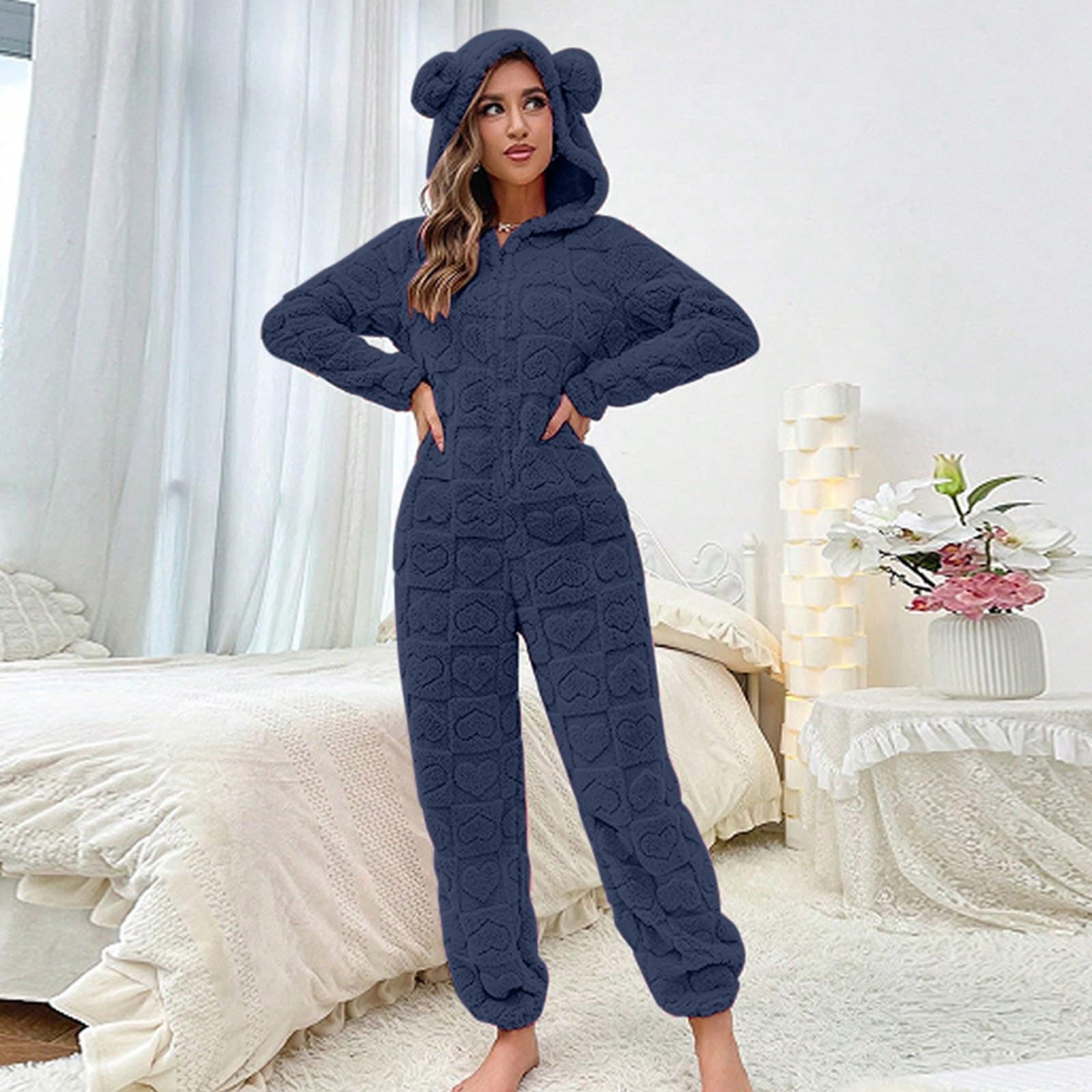 Tutina adulto Pilou Pilou Donna Pigiama Tuta in Pile Donna Pigiama Personalizzato Tuta Animali Tute Da Notte Per Inverno Sexy Leopard Sacco Nanna, Adulto Tutina