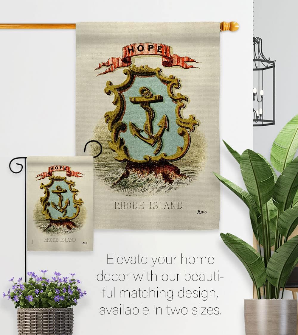 Americana Home & Garden Coat of arms Rhode Island Garden Flag Americana States American Territories Republic Country Particular Area House Decoration Banner Small Yard Gift Double-Sided, Made in USA