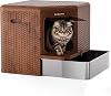Gardner Pet Extra Large Cat Litter Tray, Odor-Resistant Enclosed Cat Litter Box with Stainless Steel Tray, Removable Bottom Compartment Tray, Easy Cleaning, Suitable Cats
