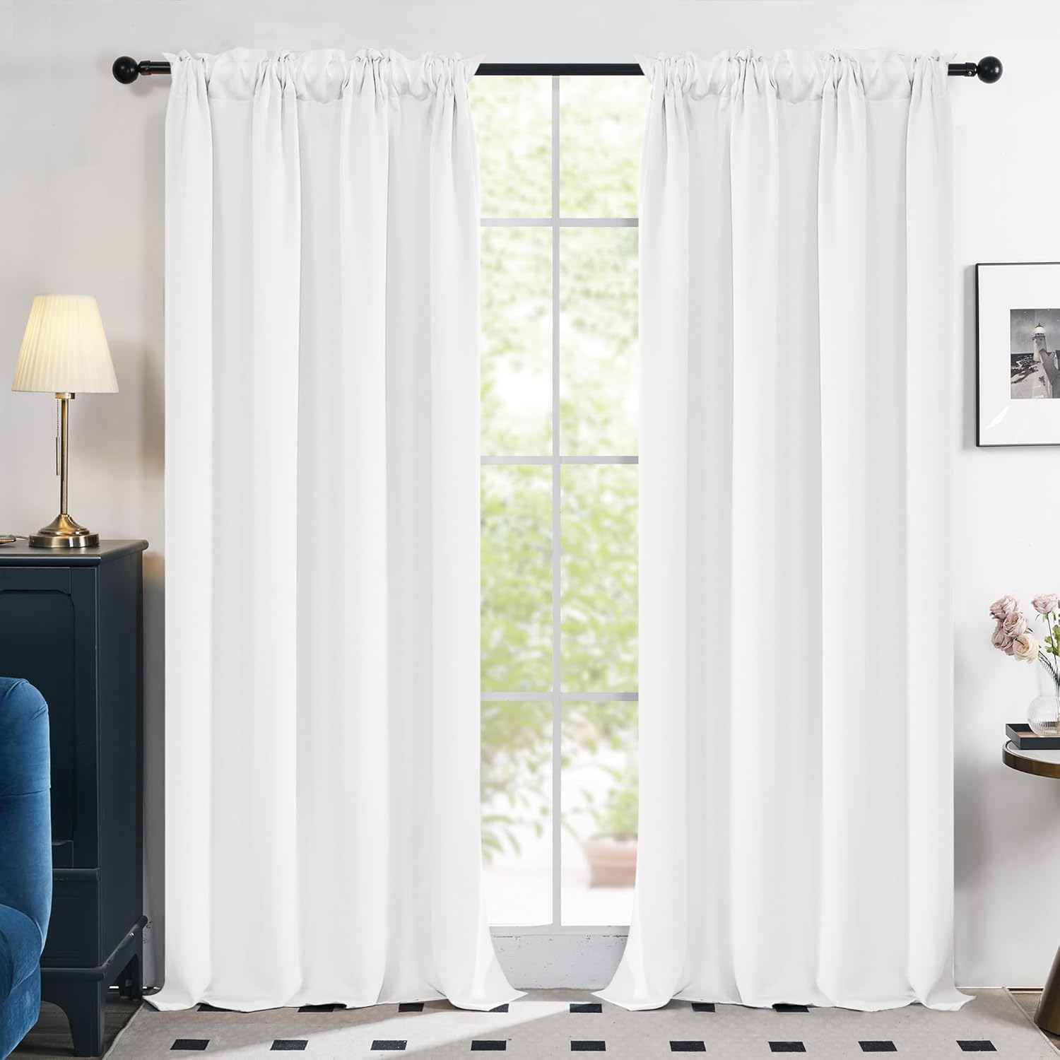 Deconovo Blackout Curtains 72 Inches Long Rod Pocket