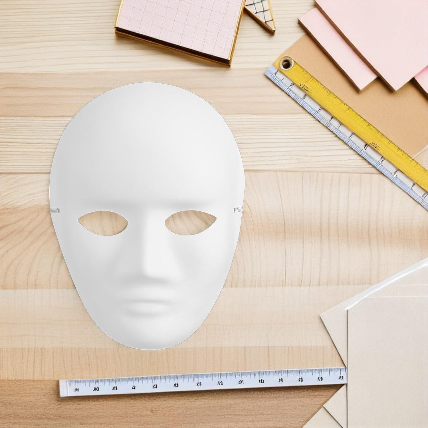 NOLITOY 14pcs White Paintable Paper Masks - Blank Full Face Masks for Diy Artistic Projects, Cosplay Party, Carnival, Masquerade, Crafting Supplies