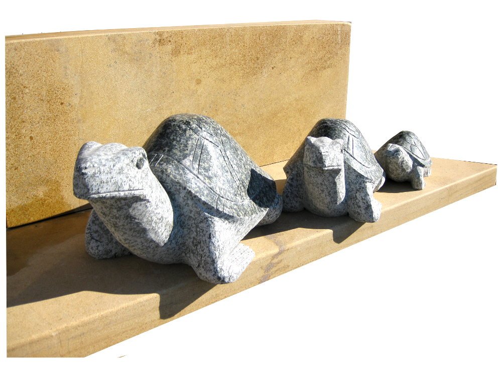 Schildkröte aus Granit Dunkelgrau (30 cm)