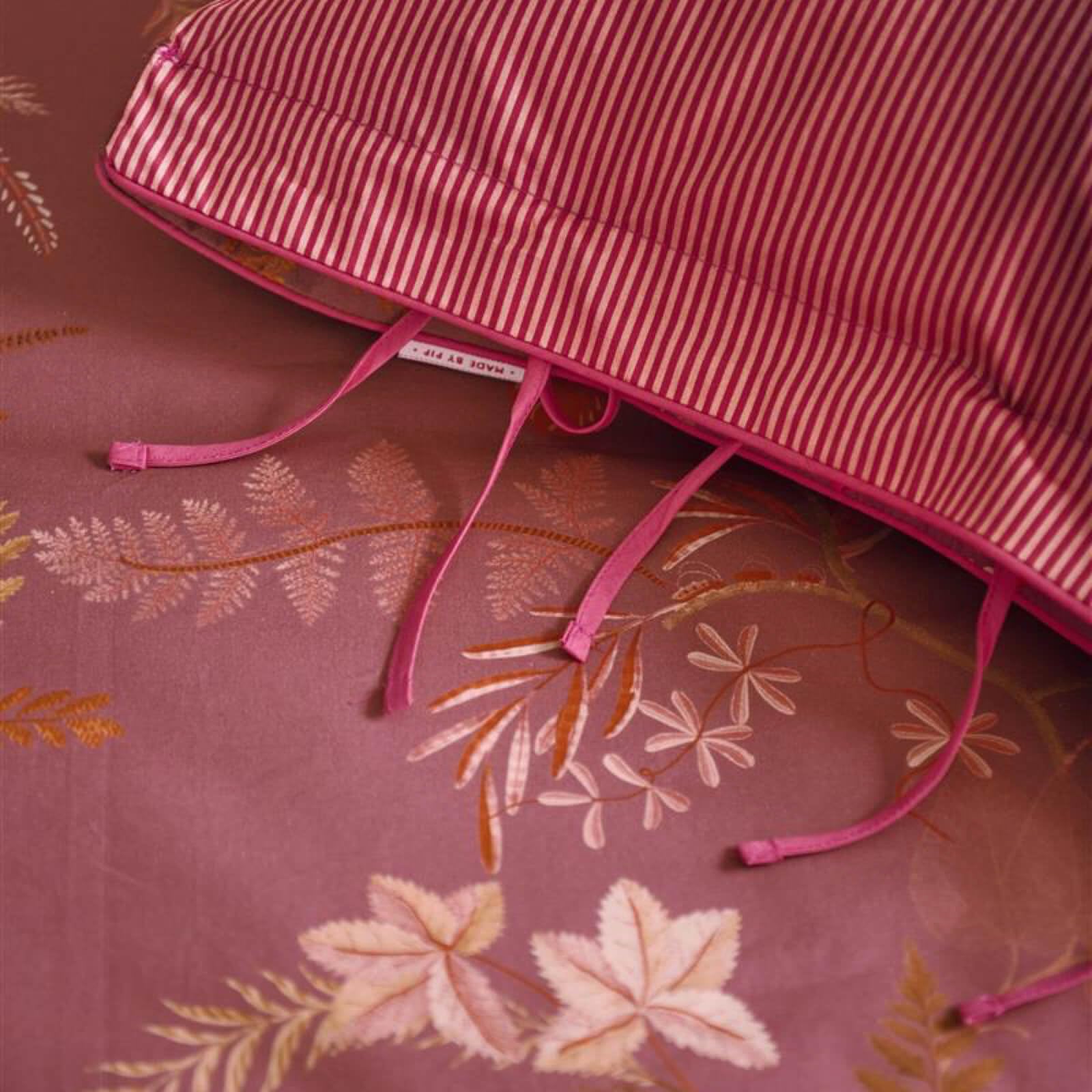 Pip Studio Bettwäsche Isola Pink Beige Perkal Pflanzen Farne Palmen Blumen Blüten Figuren Pferd, Größe:135 cm x 200 cm