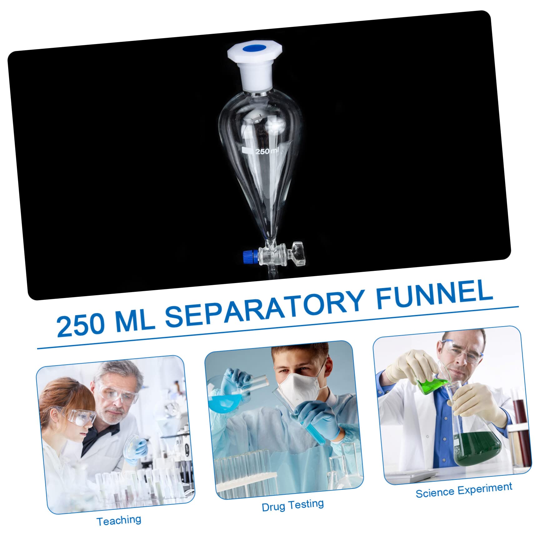 ULTECHNOVO Birnenförmiger Scheidetrichter Glasgelenk Glastrichter Extra Großer Trichter Laborglas Glasscheidetrichter Scheidetrichter 500Ml Konisch Scheidetrichter Zubehör Konisch