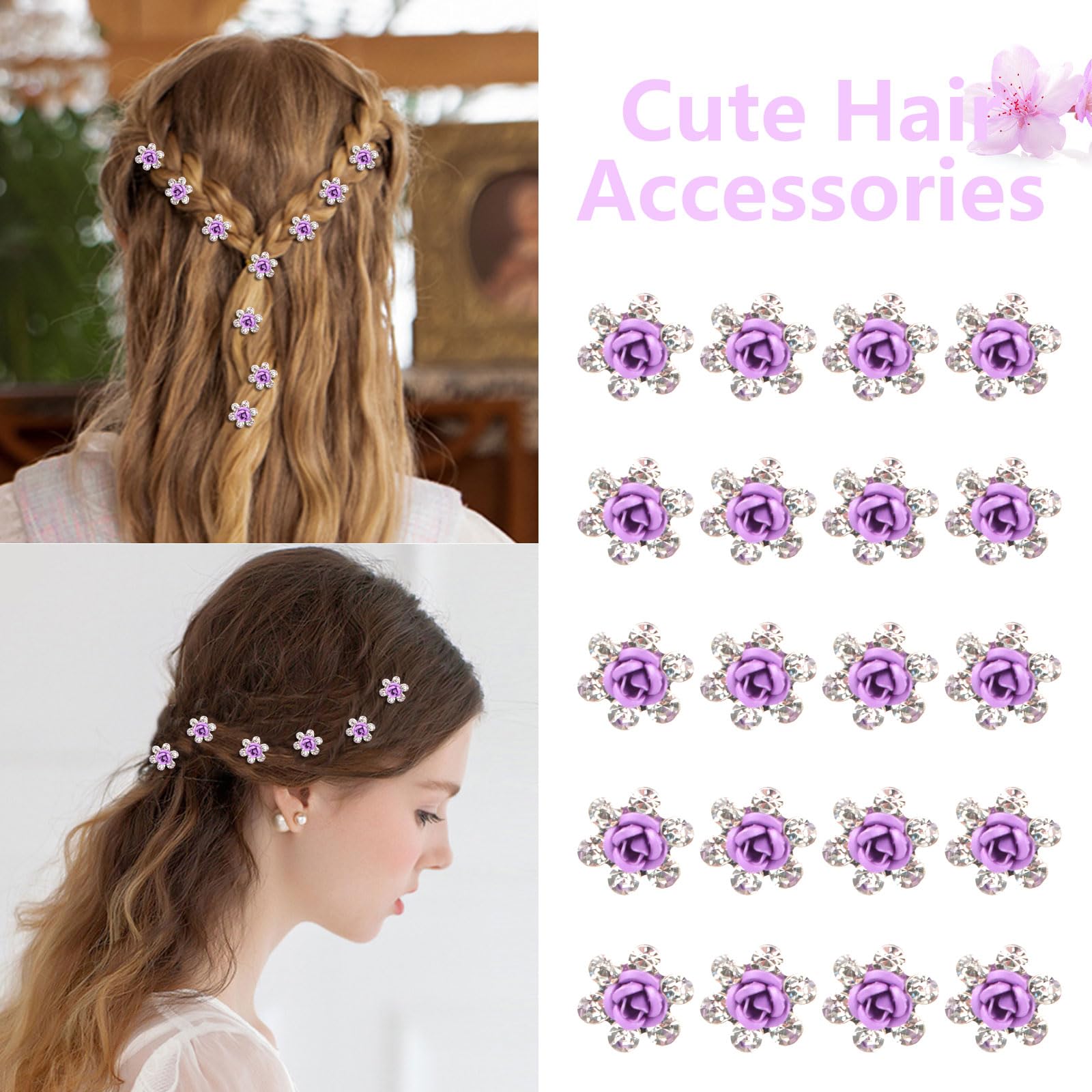 Pink and purple flower barrette by Yosac. VINTAGE Y2K TARA HAIR ACCESSORIES PINK FLOWER PLASTIC  main image 4