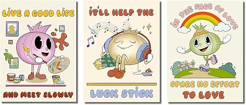Póster de dibujos animados de cebolla moderna y genial arte de pared Preppy, cuadros retro, regalo femenino, póster vintage para sala de estar,