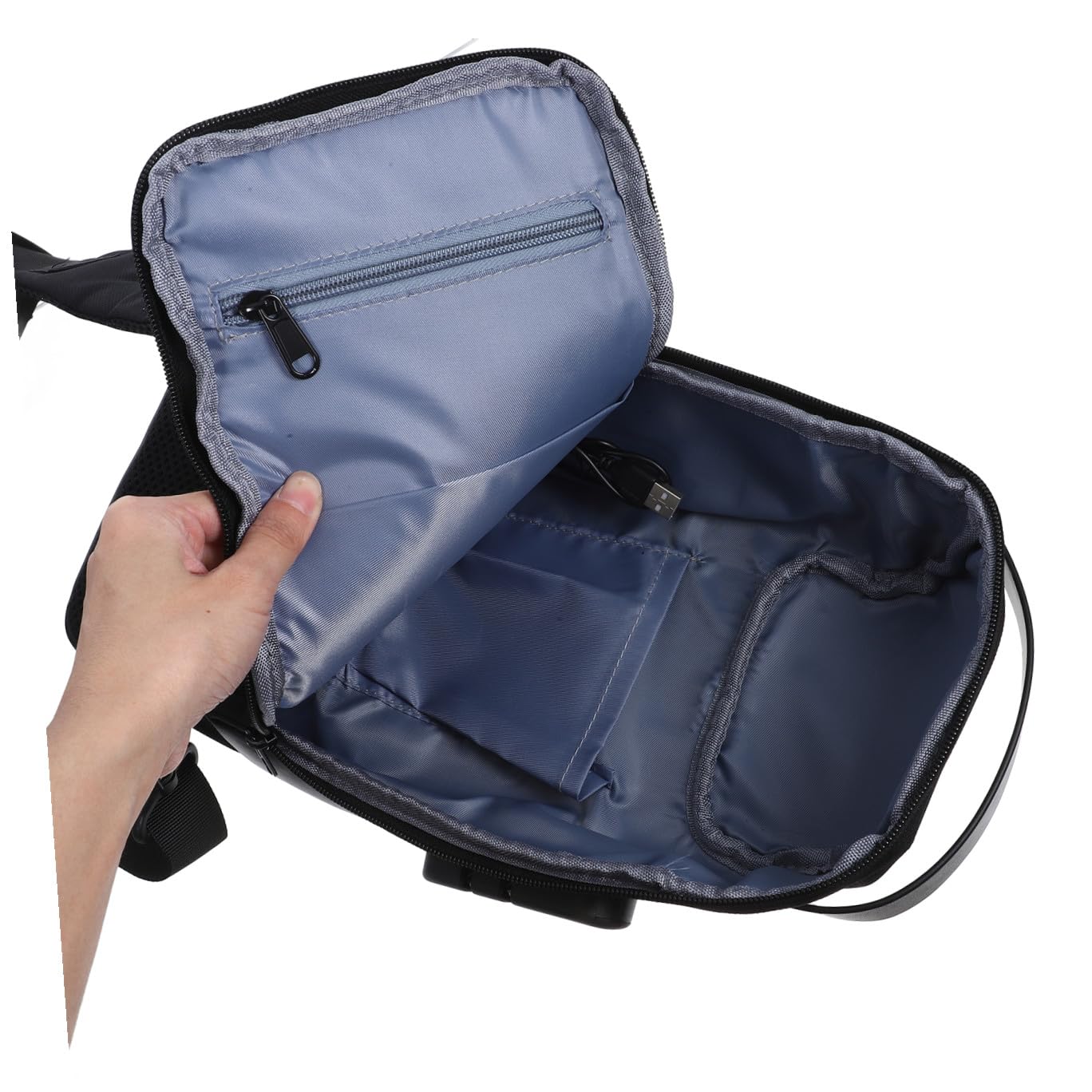 NOLITOY Bolso Bandolera Para Hombre Usb Bolso De Pecho Antirrobo Para Viaje y Deportes