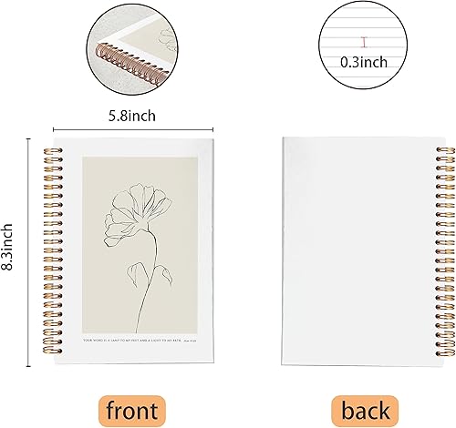 Miniatura 9 de VNWEK Cuaderno de espiral con texto en inglés "Whatever is True Whatever is True", de 5.5 x 8.3 pulgadas, cuaderno con espiral de tapa dura con