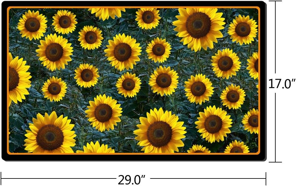 Morning View Entrance Door Mat Outdoor Welcome Mats Indoor Entrance Rug Sunflower Floral Rubber Door Mats Decorative Floor Mat Indoor Entryway 29×17 Inch(Sunflower)