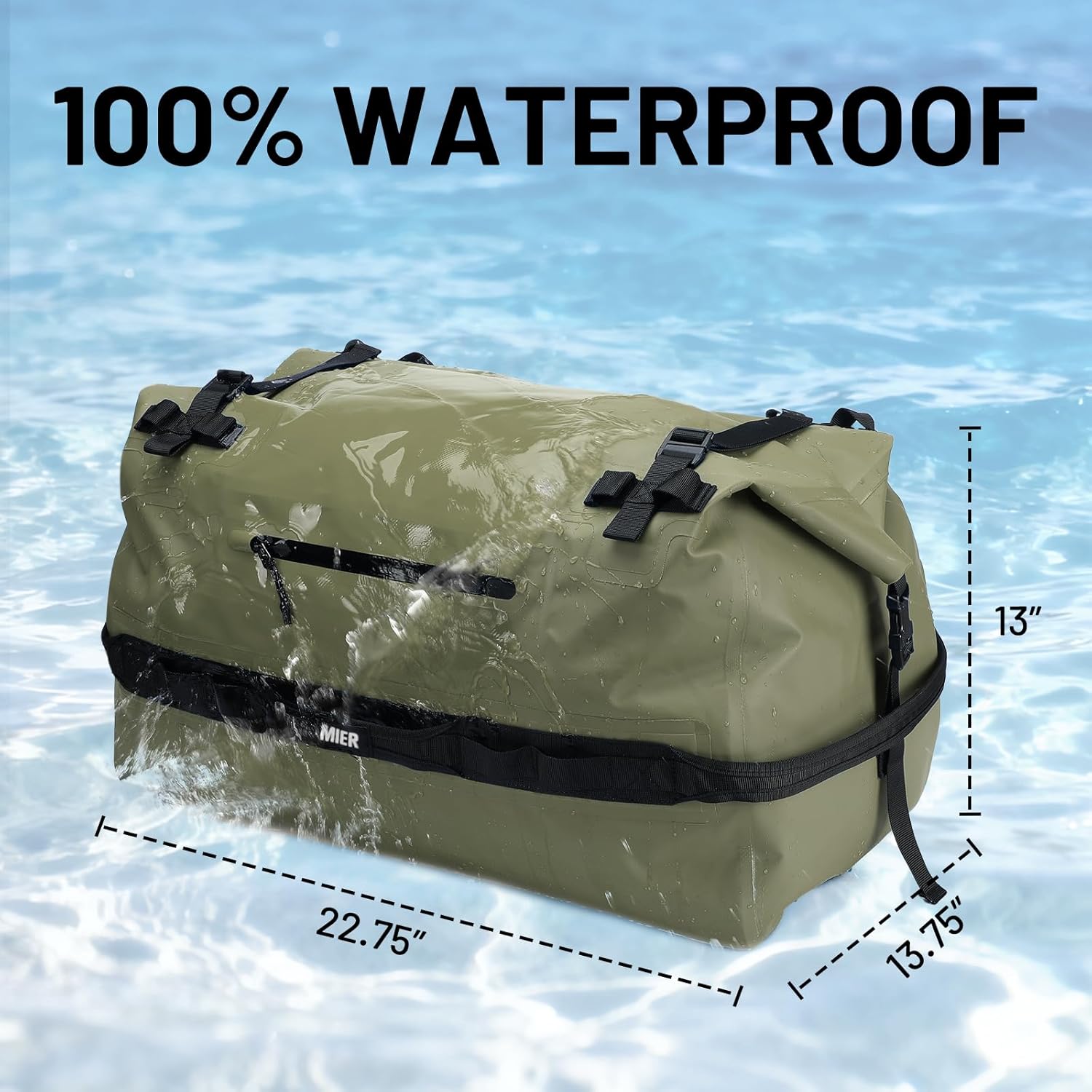 MIER Large Waterproof Duffel Bag Rolltop Dry Backpack Duffle Bags for Kayaking, Rafting, Boating, Swimming, Camping, Travel, Gym, Beach, 60L/80L - Image 2