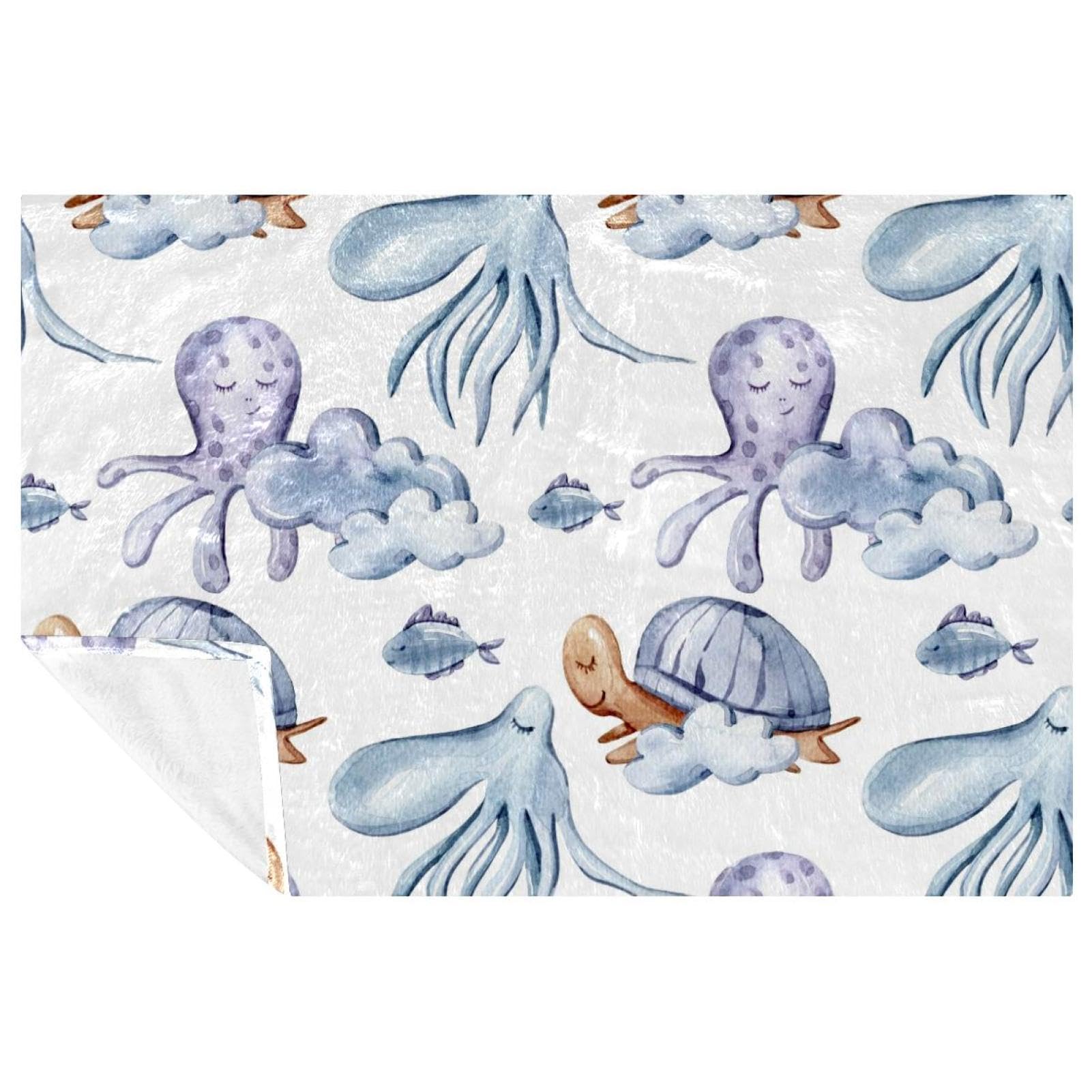 Couverture douce océan pour pique-nique, camping et moments cocooning sur canapé