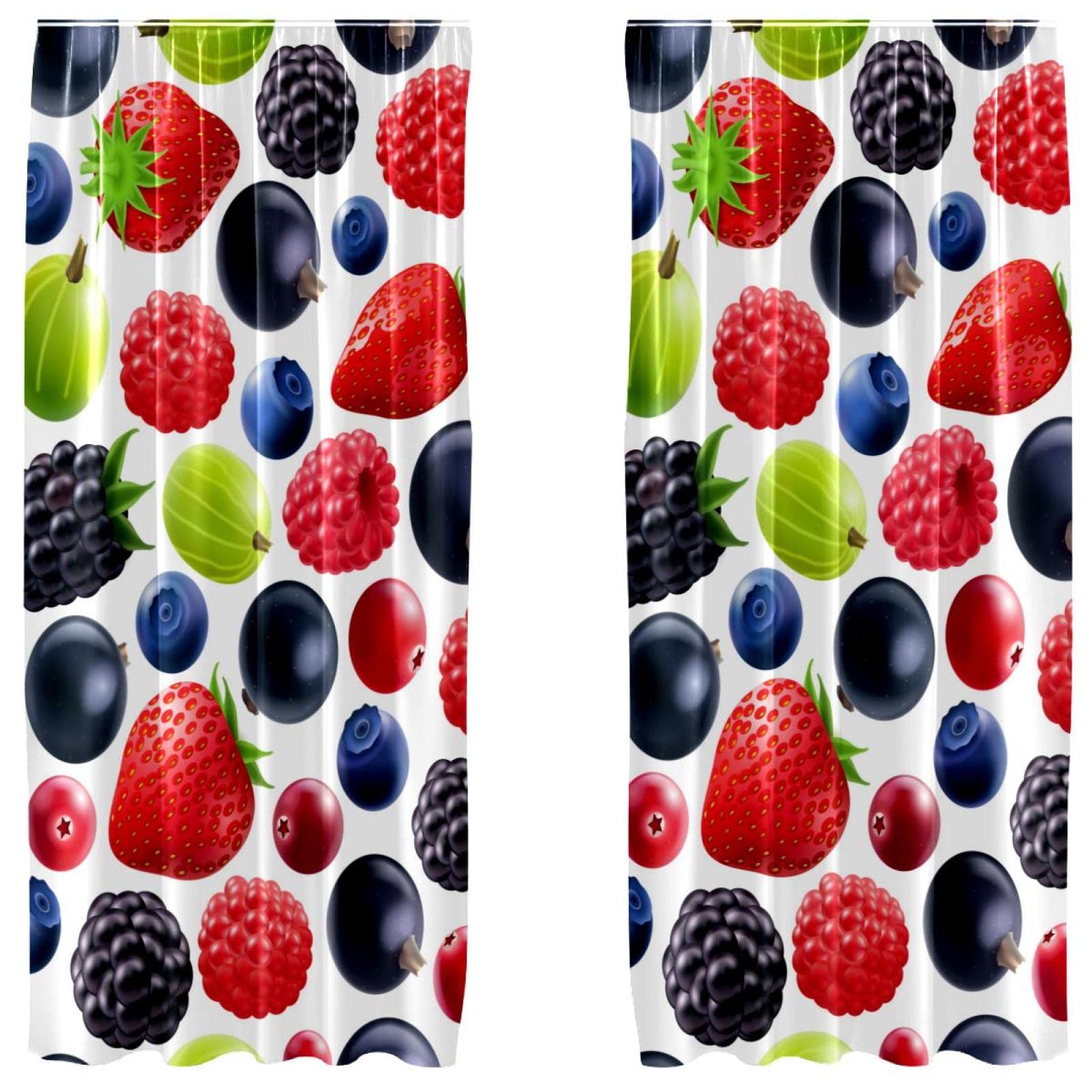 Rideaux occultants en microfibre fraises 140x213 cm pour chambre d'enfant