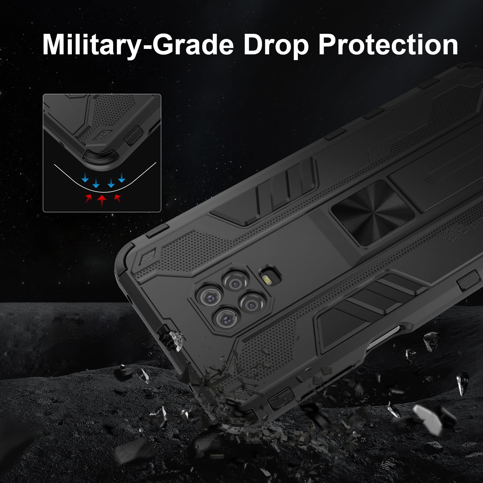 Funda para Xiaomi Redmi Note 15 Pro 5G, Carcasa Antigolpes con Soporte anular metálico, Case Protectora de Grado Militar, Azul — view 507