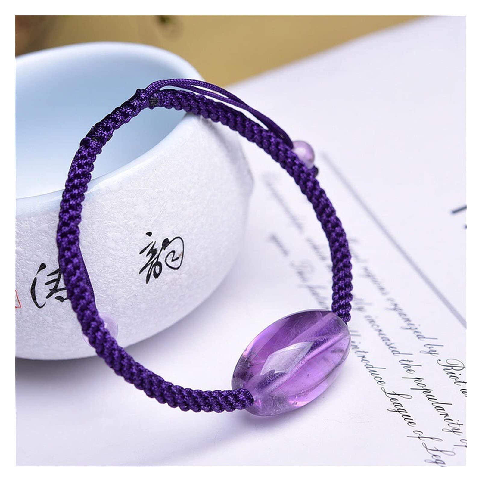 armbänder für Damen natürliches Amethyst-strickarmband gewebte fassperle kristall-heilstein frauengeschenk a China