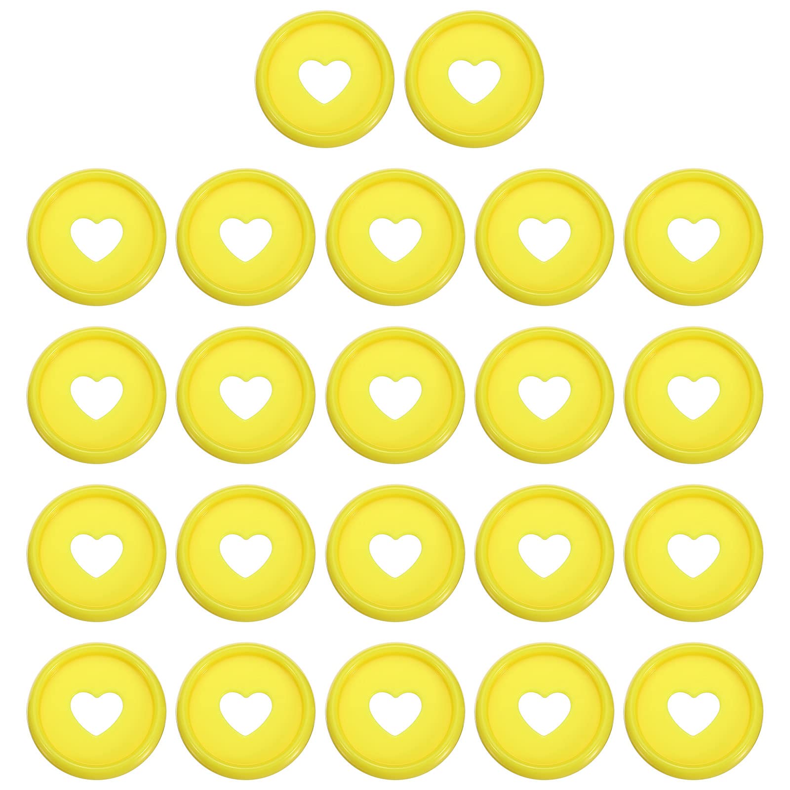 PATIKIL 24mm Plastic Book Binding Discs, 22 Pack Discbound Expansion Discs Heart Binder Rings for DIY Notebook Planner, Yellow โ image 1