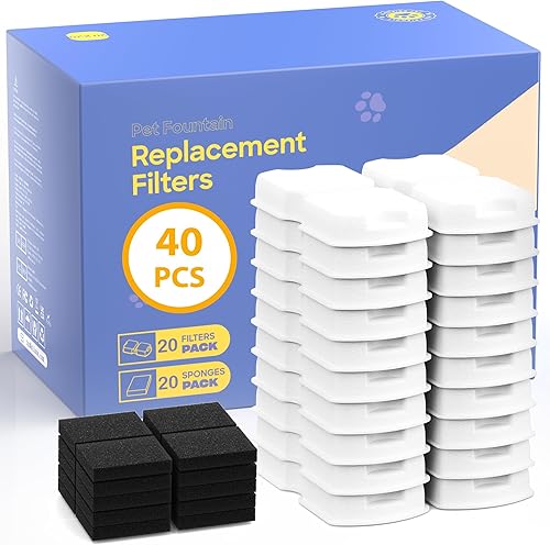 Miniatura 10 de GIOTOHUN Filtro de fuente de agua para gatos: reemplazo de 24 filtros de fuente para gatos, 24 filtros de fuente para mascotas, 12 filtros de