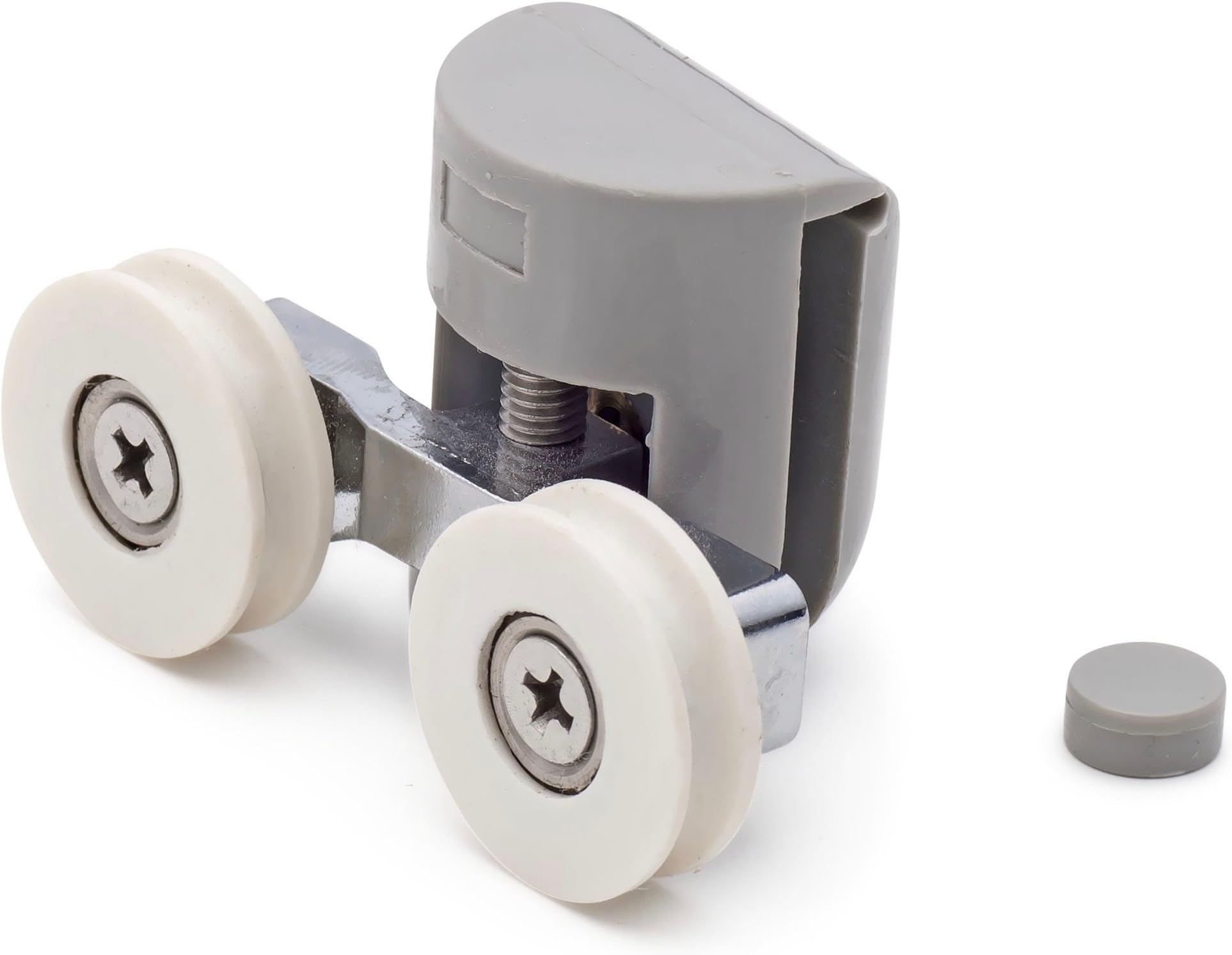 ShowerPart Twin/Double Top U Grooved Top Shower Door Rollers/Wheels/Runners L016, Shower Door Wheel Diameter 22mm Shower Door Replacement Parts, 2X