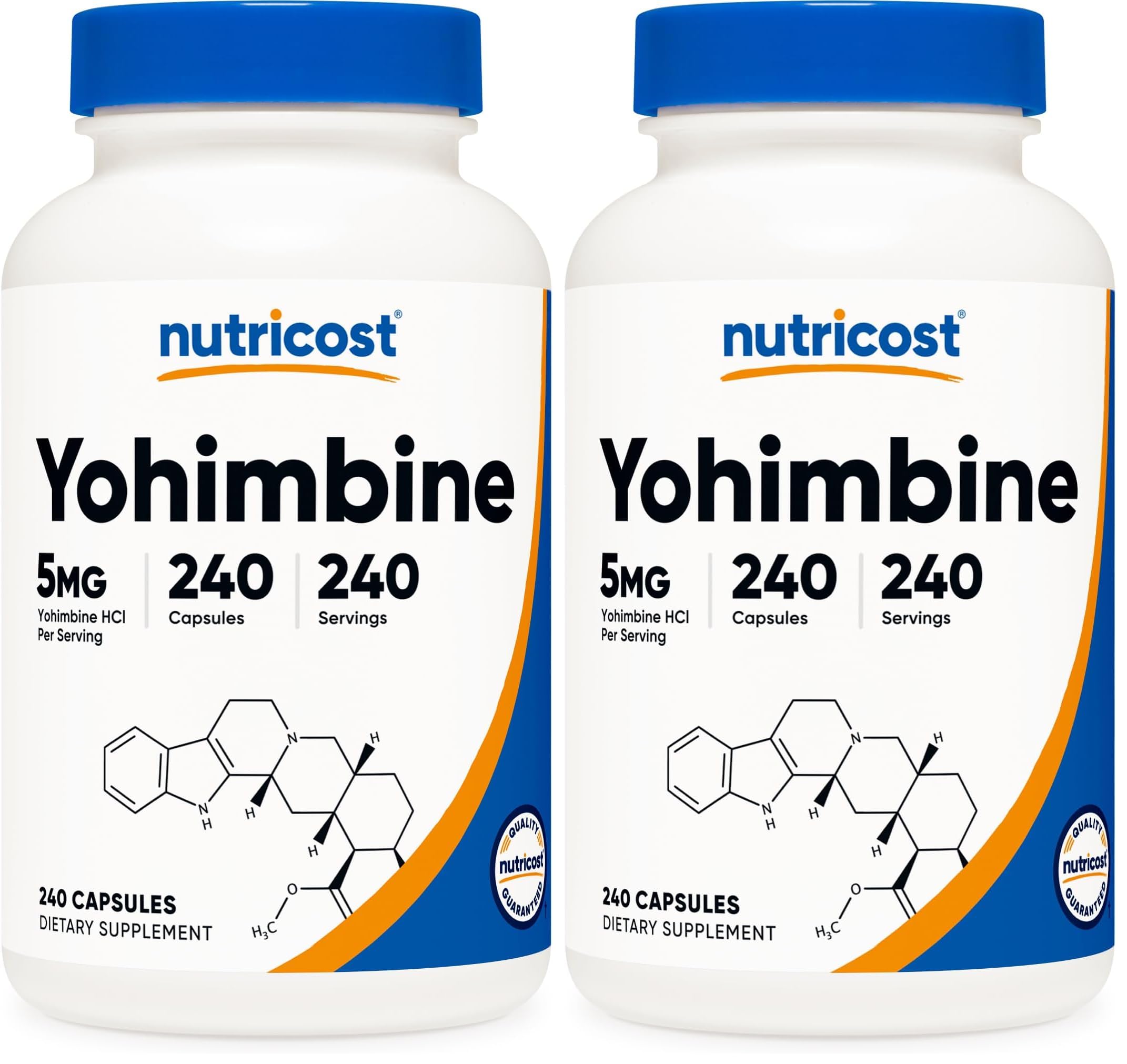Nutricost Yohimbine HCl 5mg, 240 Capsules - Gluten Free, Non-GMO (Pack of 2) 240 Count (Pack of 2)