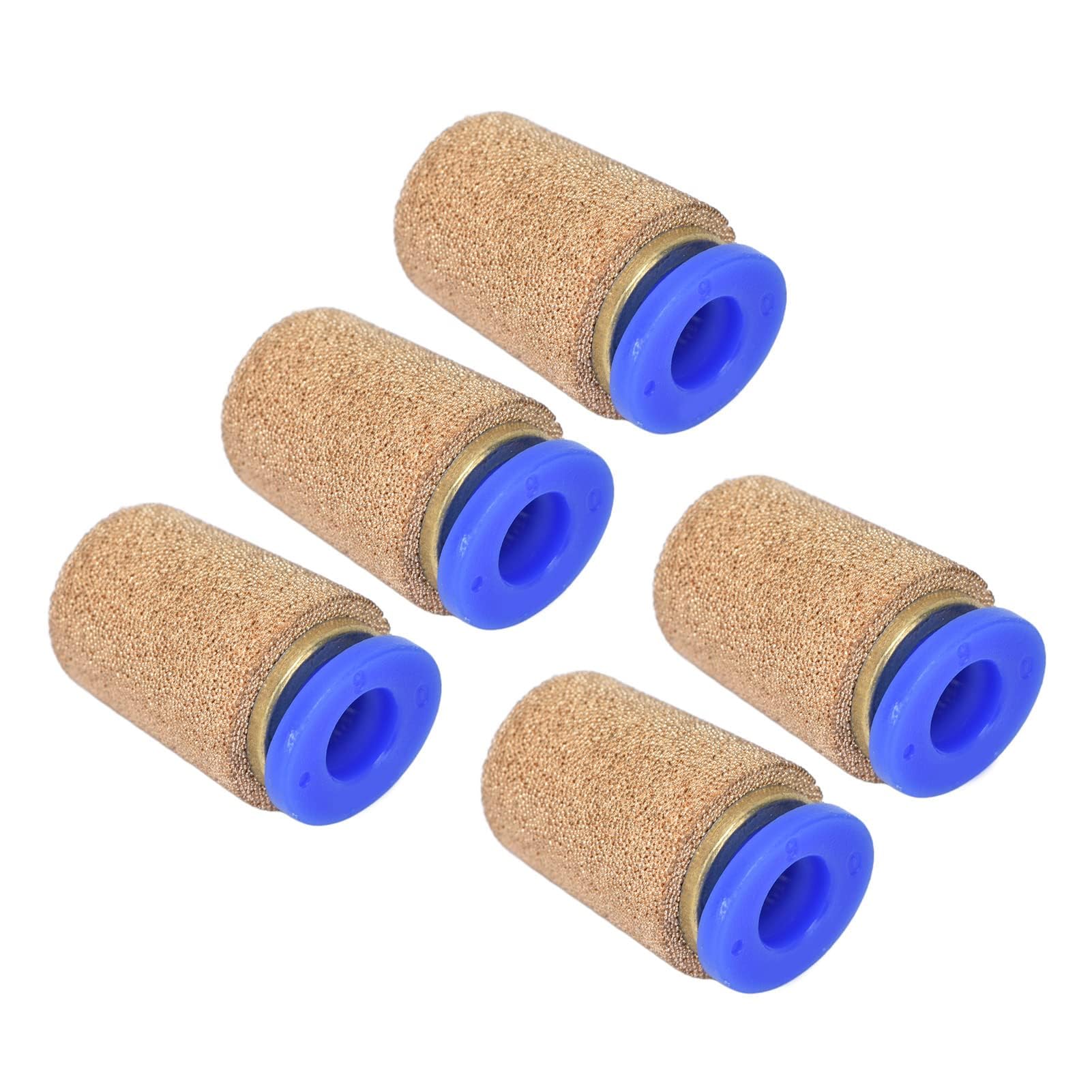Silenziatori pneumatici 5 pezzi PSF-6 ottone per valvole aria compressa