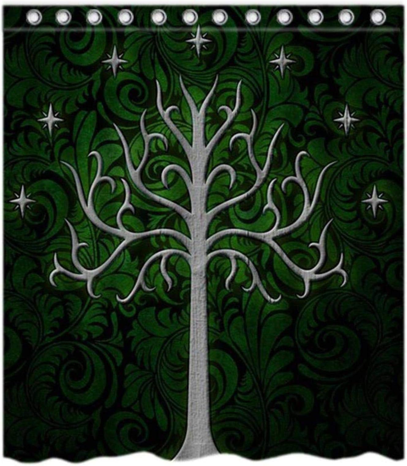 Craig Lifestyle Custom Shower Curtain Stylish Waterproof Polyester Fabric Bathroom (White Tree, 66x72)