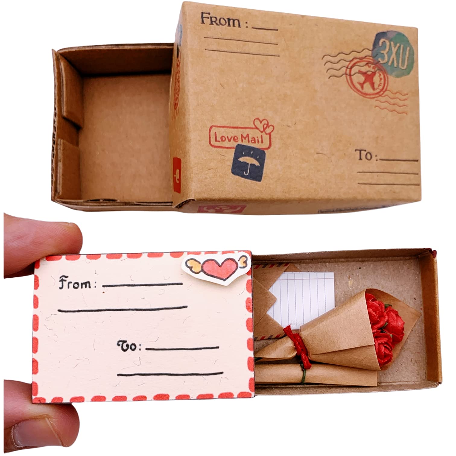 immi Mini Überraschung, kleines Rosen Geschenk in der Box (Liebe/Rosen)