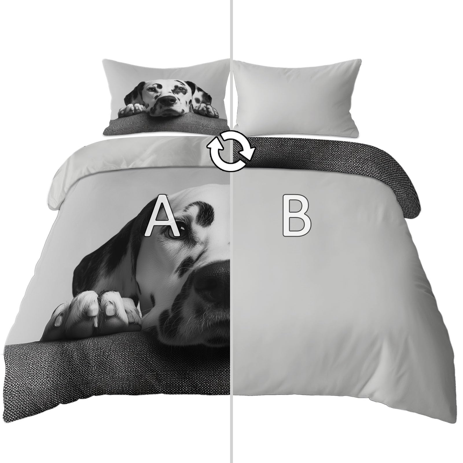 Housse de couette 200x200cm cadeau parfait 4 saisons parure de lit animaux avec 2 taies d'oreiller