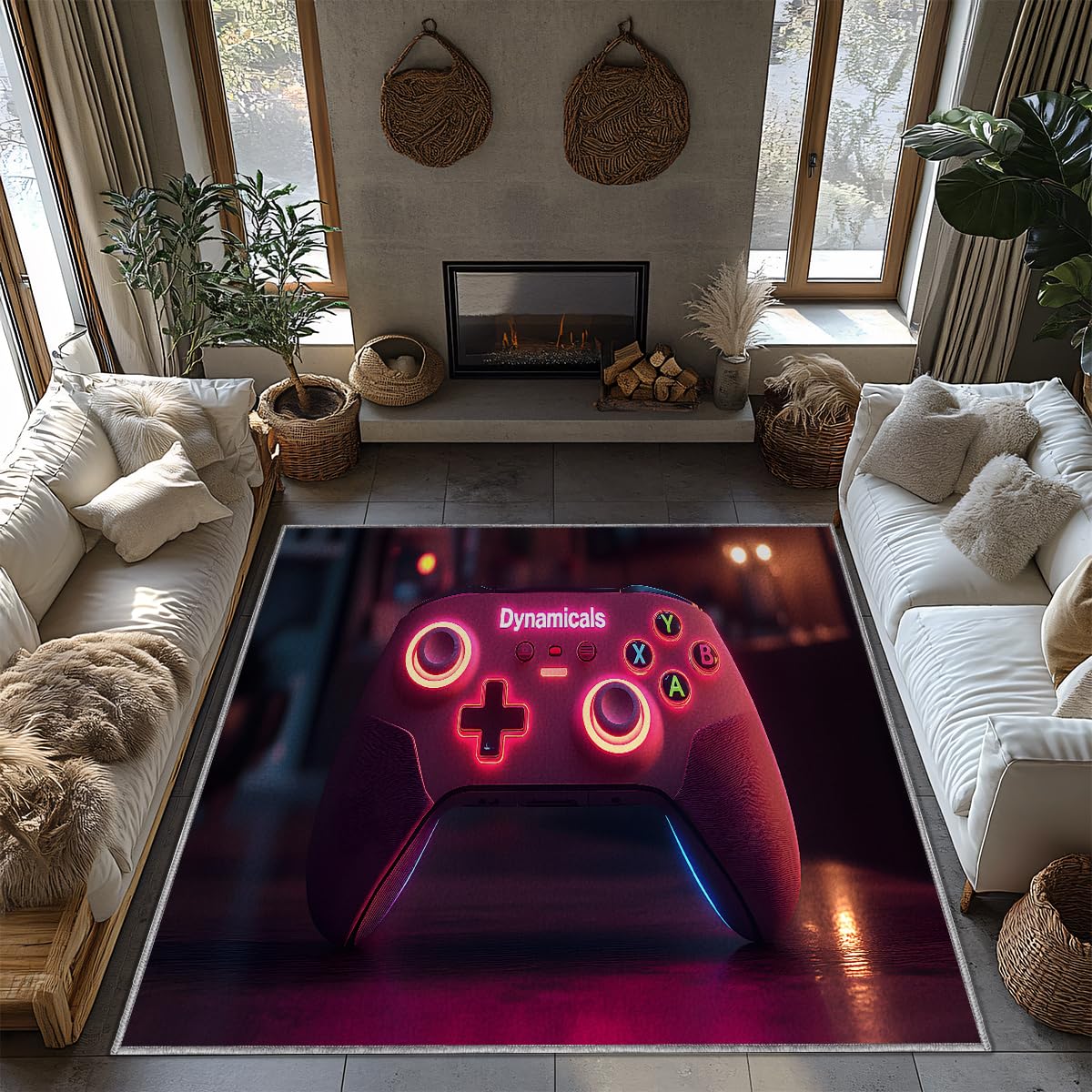 Tapis de manette antidérapant et lavable en machine pour déco de chambre d'ado 120x180cm