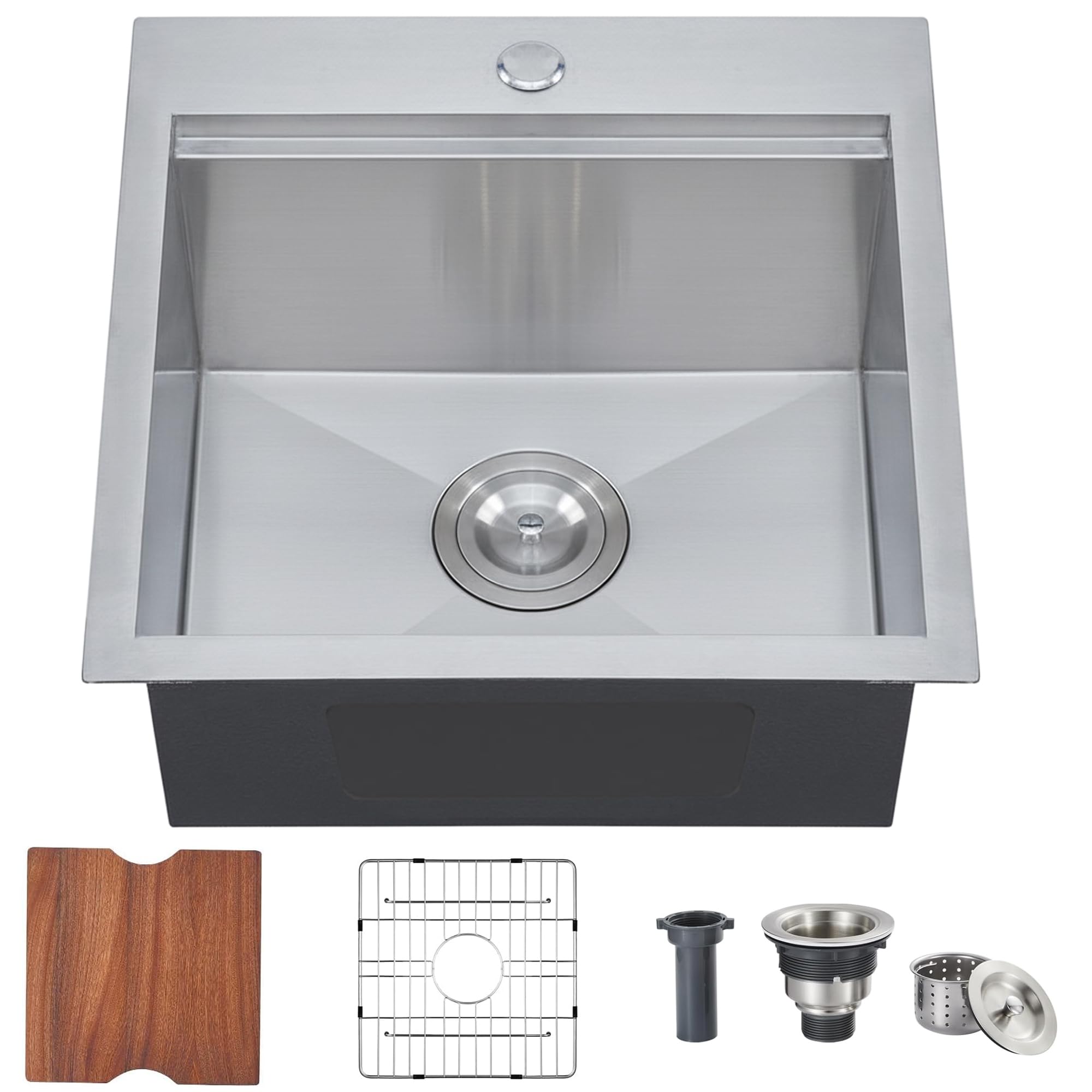 Évier de cuisine pour camping-car et bar extérieur KINGO HOME en inox 45 cm