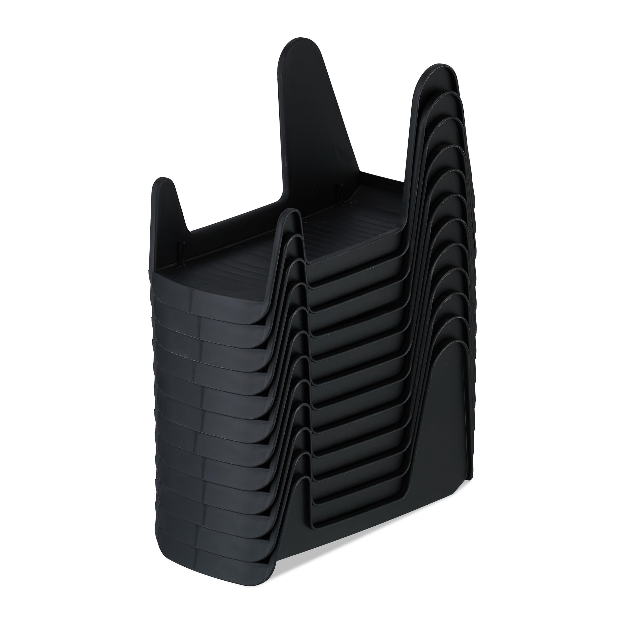 Relaxdays Set da 12 Portascarpe, Sistema Organizer Scarpiera, Max. Numero 39, Porta Scarpe Antiscivolo, Plastica, Nero