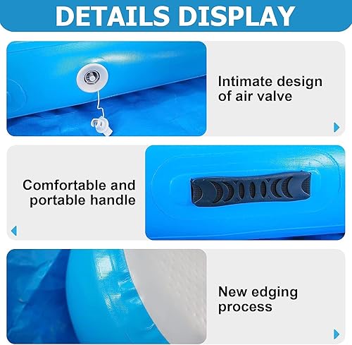 Miniatura 5 de JINSPORT Colchoneta de gimnasia para acrobacias, 10131620 pies, con bomba de aire eléctrica, almohadilla gruesa inflable, equilibrio de choque de