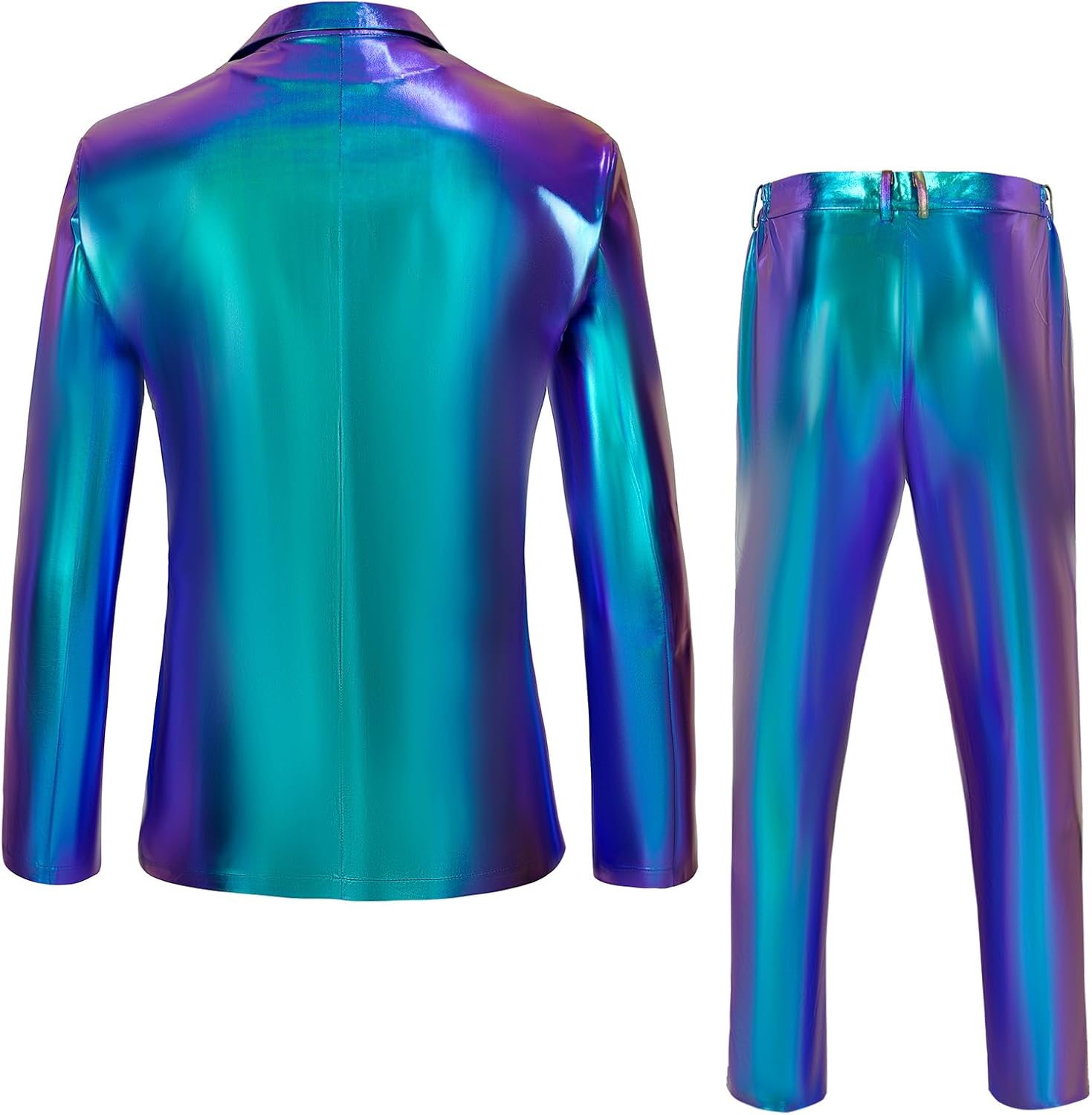 Mens 70s Disco Outfits Set Shiny Sequin Suit and Pants Halloween Costume - Image 3