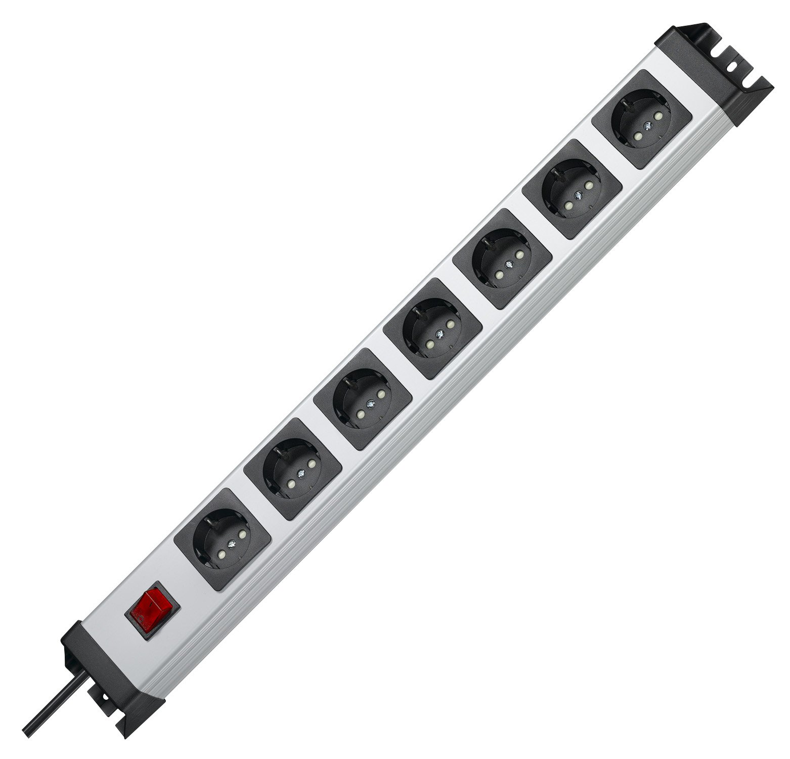 Kopp 226820011 Powerversal Steckdosenleiste, 7-Fach, mit beleuchtetem Schalter, IP 20