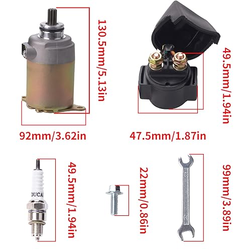 Miniatura 2 de Motor de arranque GY6 y solenoide de relé de arranque para 50 cc, 150 cc, 200 cc, 250 cc, ATV Go Karts, ATV, scooter, ciclomotor, duna, buggys quad,