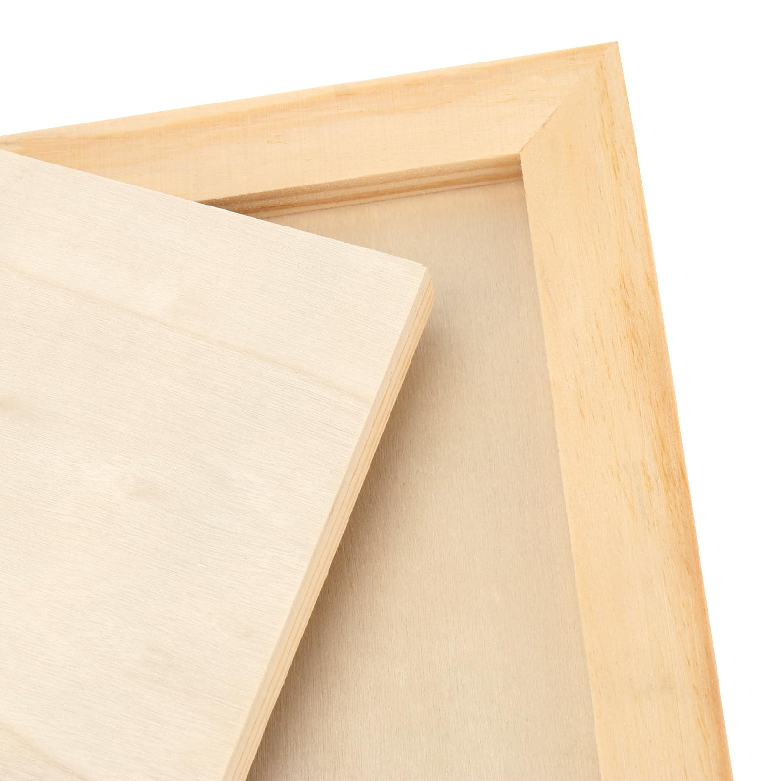 Bright Creations Onafgewerkte houten panelen, 6 stuks houten canvasplanken voor schilderen, kunst en ambachten, rechthoekig, 30,5 x 30,5 cm
