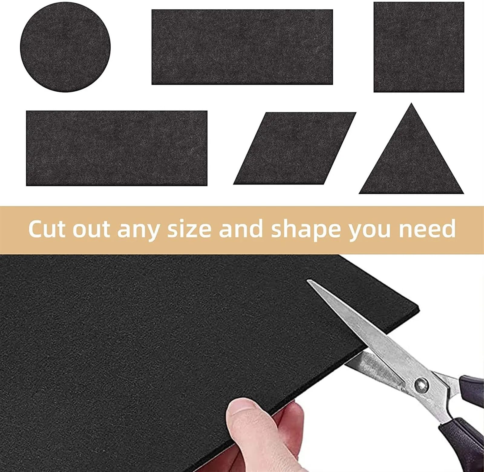 Filz Gewebe 1–100 Stück Eva-Schaum, Selbstklebende Möbel-Filzunterlage, schneidbare Filzgleiter, Kratzfest, Hartholzbodenschutz for Tisch, Stuhlbeine (Color : Black, Size : 100 PCS_5MM)