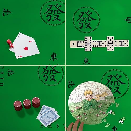 Miniatura 11 de Mahjong Mat, funda antideslizante y de reducción de ruido para mahjong, póker, juegos de cartas, juegos de mesa, tapete antideslizante (azul)