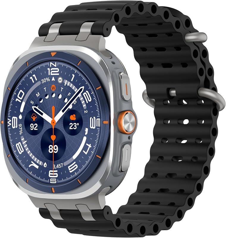 Ocean Sport Band Compatible with Samsung Galaxy Watch Ultra 2/1 47mm | for Galaxy Watch Ultra 2026/2025/2024, Perforated & Breathable, Waterproof & Sweat-Resistant, Soft Silicone, for Men & Women