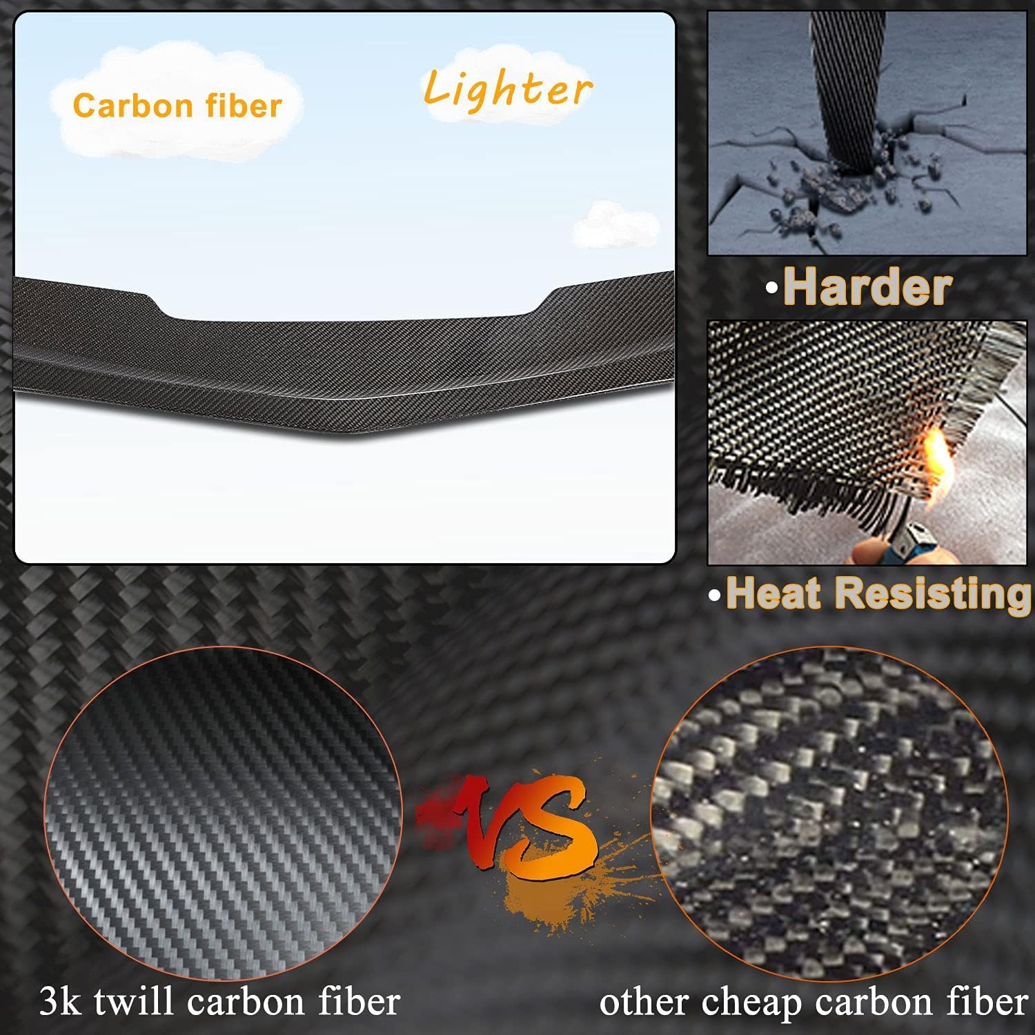 MCARCAR KIT Carbon Fiber Front Bumper Lip Fits for Alfa Romeo Giulia Base 2015-2020 Factory Outlet CF Chin Spoiler Splitter Protector