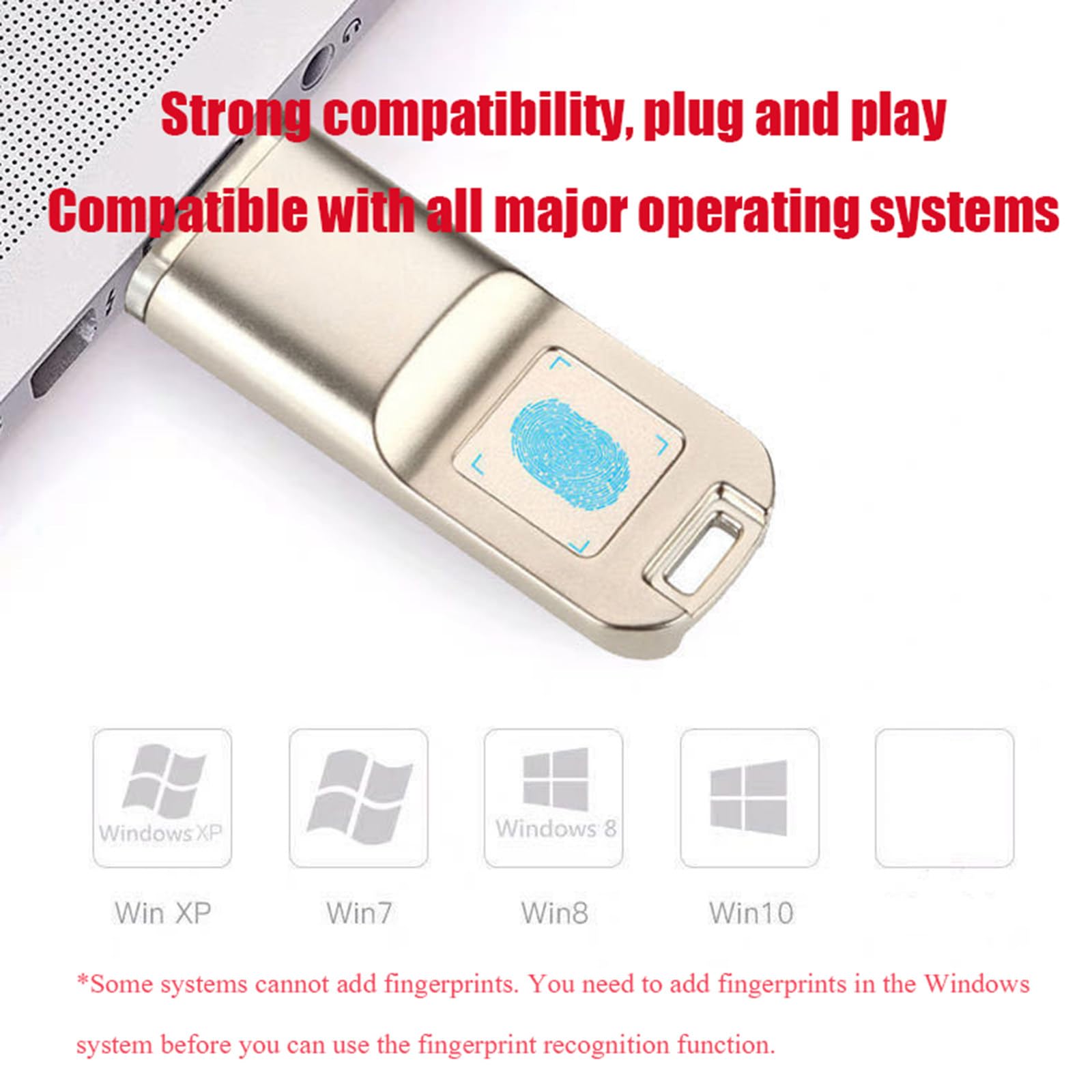 Chiavetta USB 3.0 per impronte digitali, chiavetta USB sicura con crittografia biometrica per disco intero da 32 GB per PC, per telefoni Android, laptop, A per amici e familiari,128GB