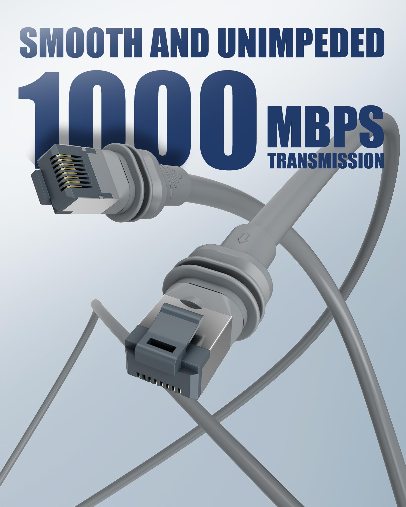 VANDESAIL Fit for Starlink Extension Cable 150FT, Compatible with Starlink Replacement Cable Mini for Starlink Gen 3, 1000Mbps High Speed Waterproof Grey -150FT(44M)