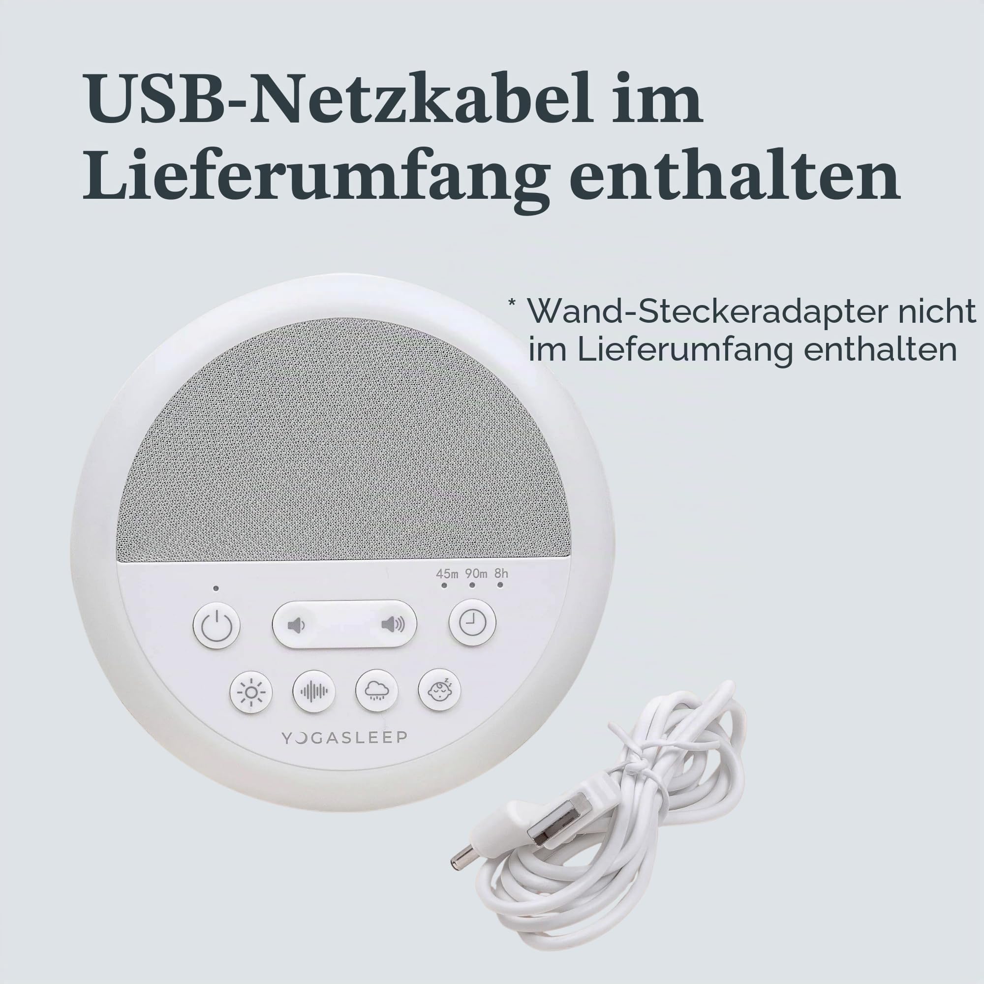 Yogasleep Nod White Noise Sound Machine, mit Nachtlicht und Sleep-Timer, 20 Soundoptionen, Schlaflieder und Naturgeräusche, für Babys und Erwachsene, Geräuschunterdrückung für Privatsphäre im Büro