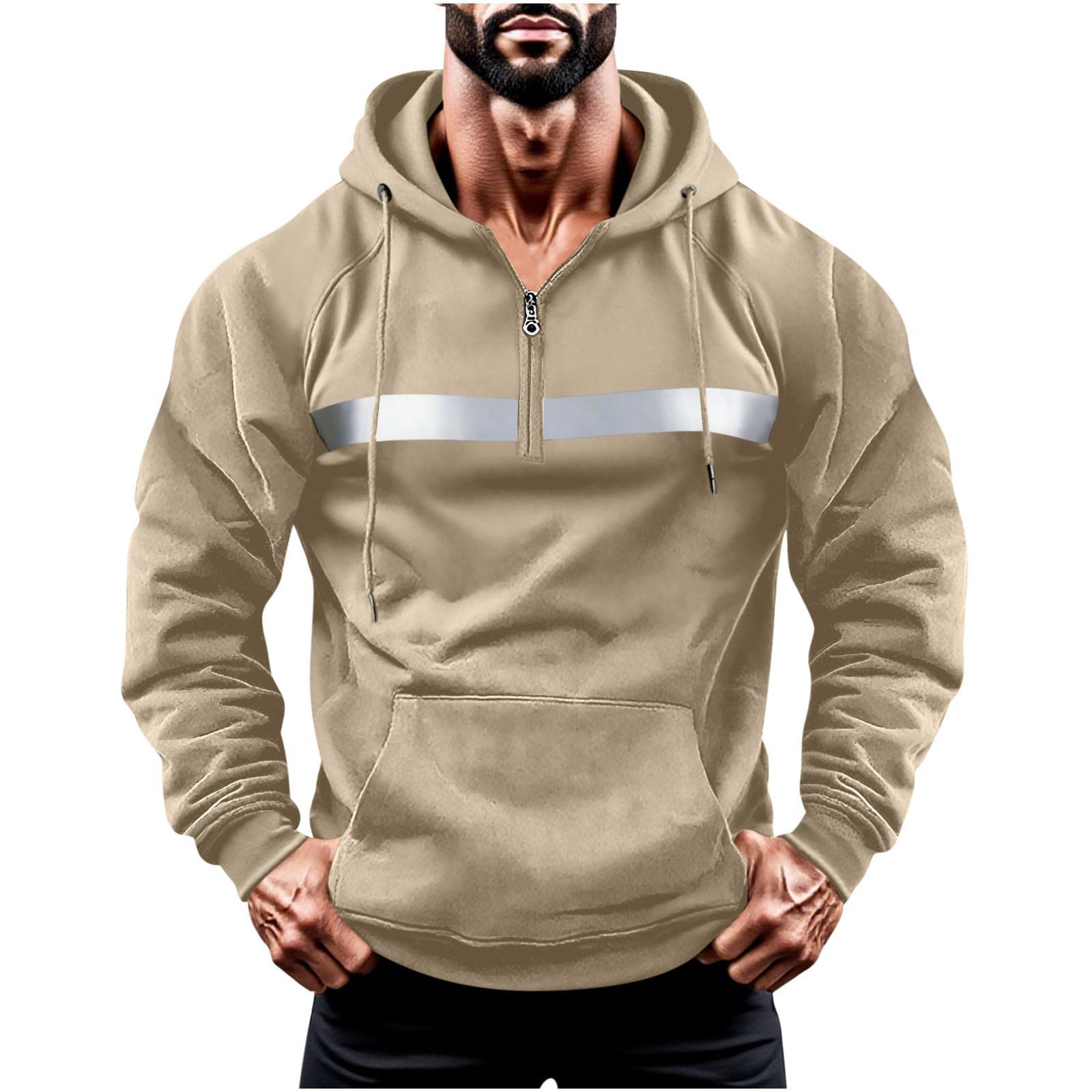 Sweatshirt mit Kapuze Herrenpullover Warm Pullover Zipper Arbeitspullover Winter Sportshirt Langarm Sweatshirts für Herren